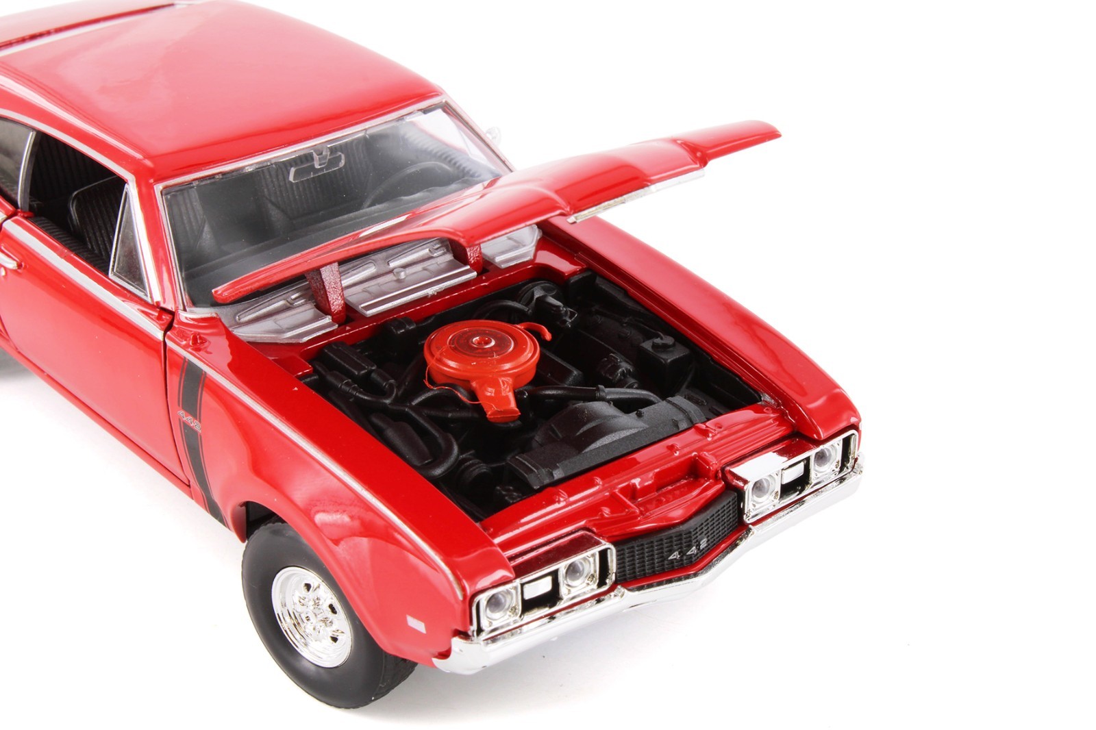BOX OF 4 1968 OLDSMOBILE 442 HARDTOP ASSORTMENT 1/24 DIECAST CAR WELLY 24024/4D