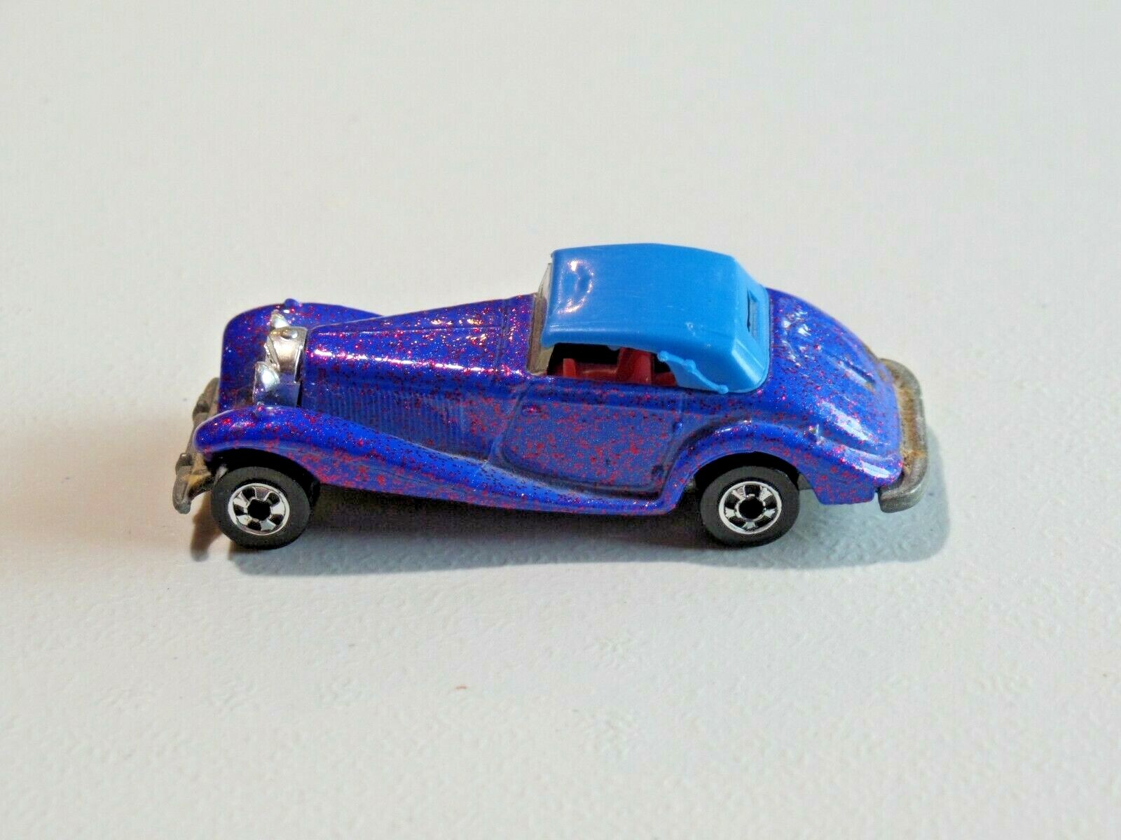 Hot Wheels 1992 Mainline Mercedes 540K Blue w/ Pink Glitter BW Malaysia 7552