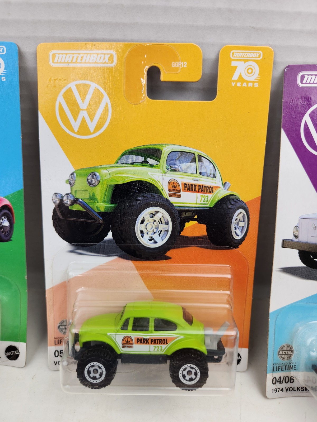 Matchbox 70 Years Lot Of 3 1974 VOLKSWAGEN TYPE 181, 1974 Beetle & 4×4 Beetle