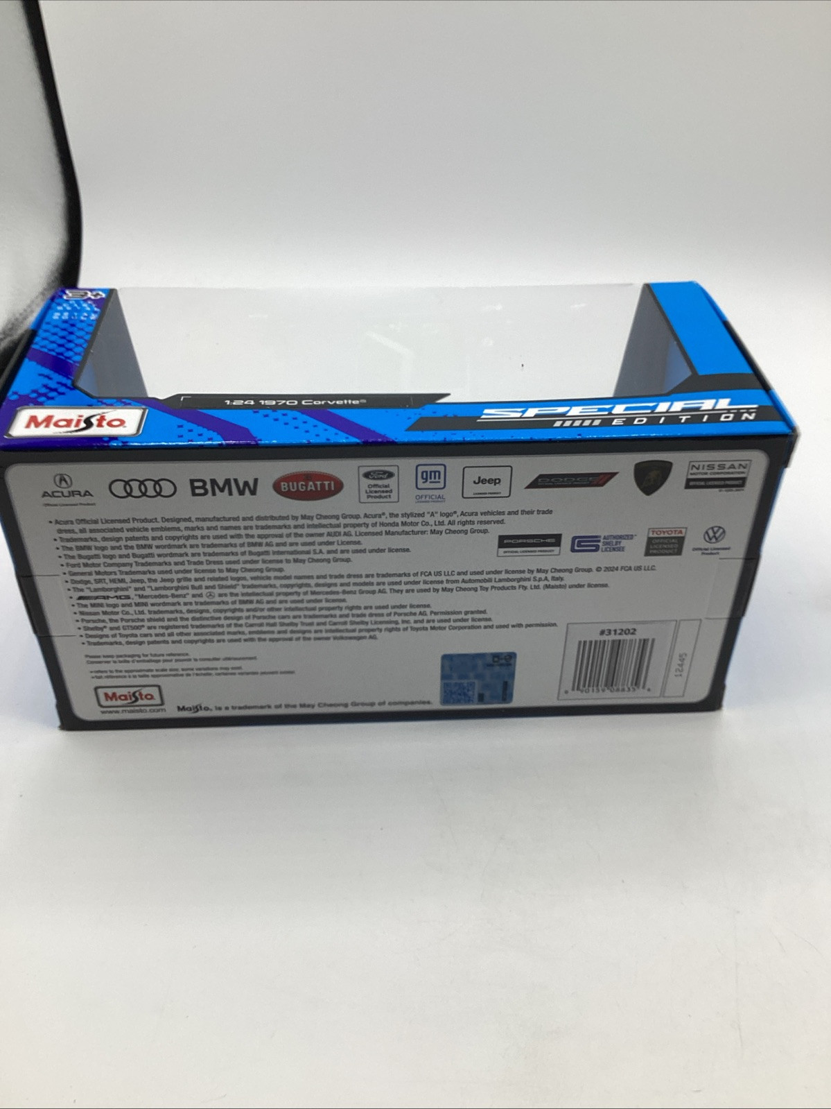 1970 CHEVROLET CORVETTE CONVERTIBLE BLUE 1/24 DIECAST MODEL CAR BY MAISTO 31202