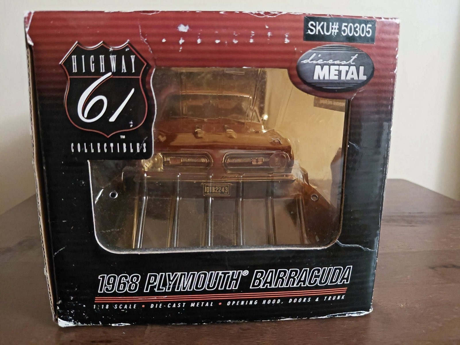 Highway 61 1:18 Die Cast Metallic Copper 1968 Plymouth Barracuda FREE SHIPPING