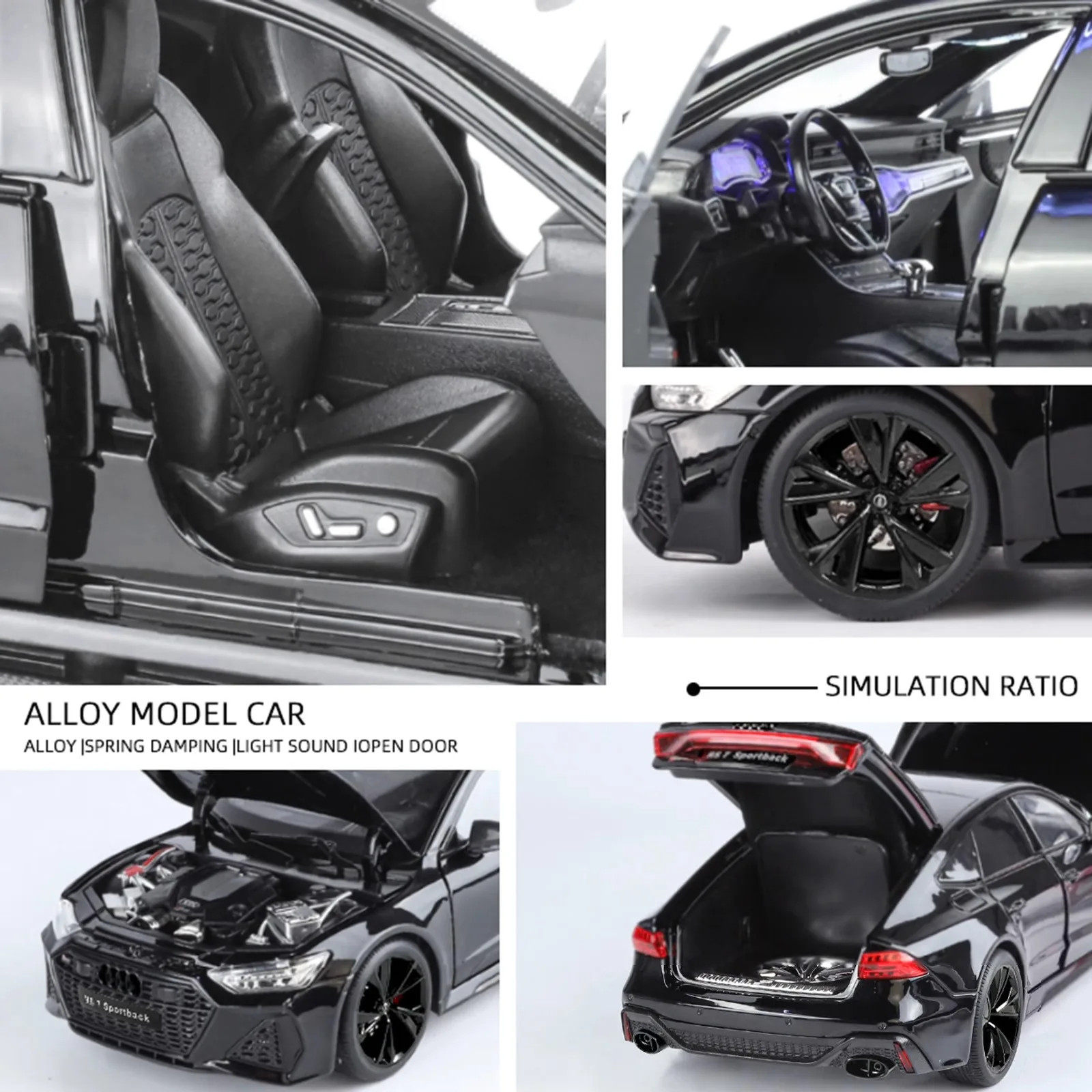 1:18 Audi RS7 Sportback Alloy Diecast Model Car Collectible Miniature Toy Birthd
