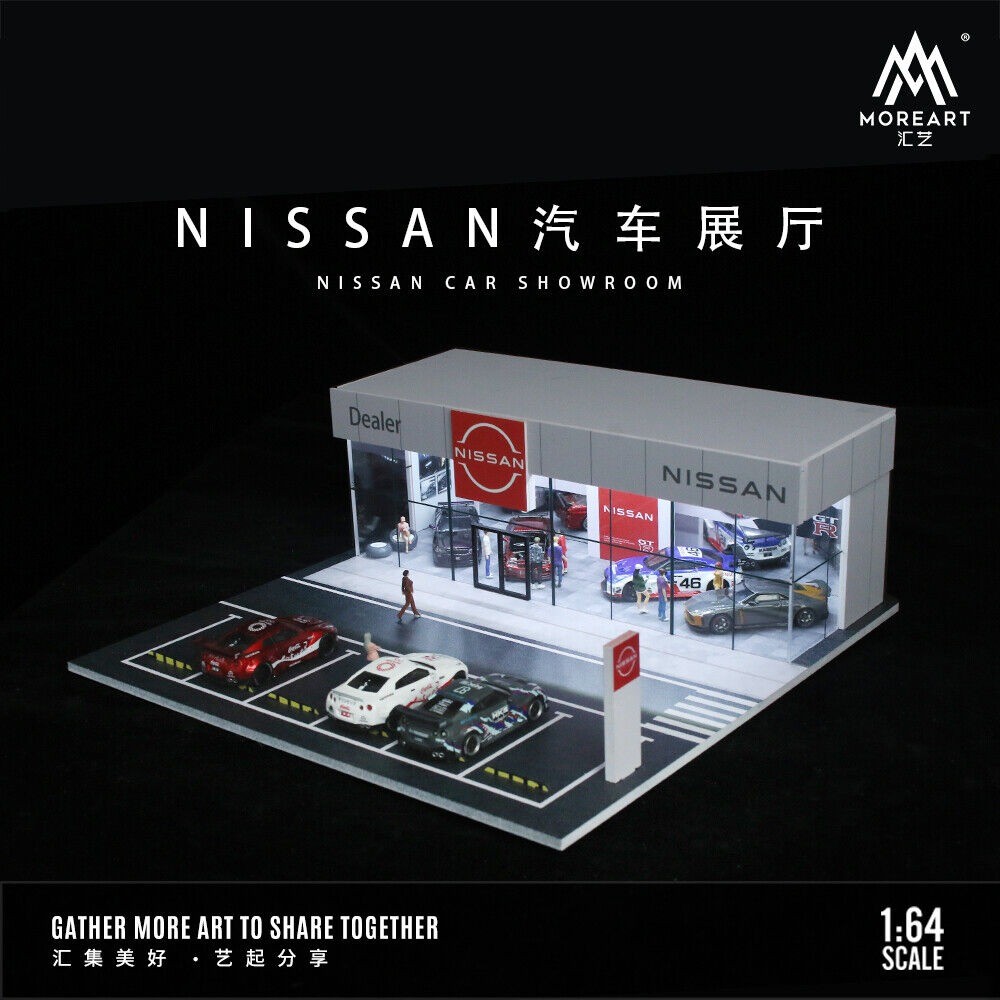 Diorama 1/64 Diecast Garage Model LED Lighting Showroom Scene Parking Lot Model