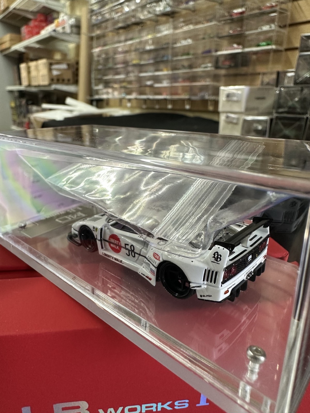 FERRARI F40 #58 LBWK LIBERTY WALK REAR OPENS 1/64 DIECAST CAR BY STAR MODELS SM