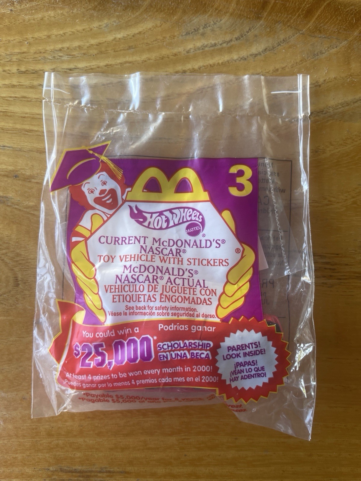 McDonald’s 1999 Happy Meal Toy HOT WHEELS #3 Current McDonald’s Nascar NEW