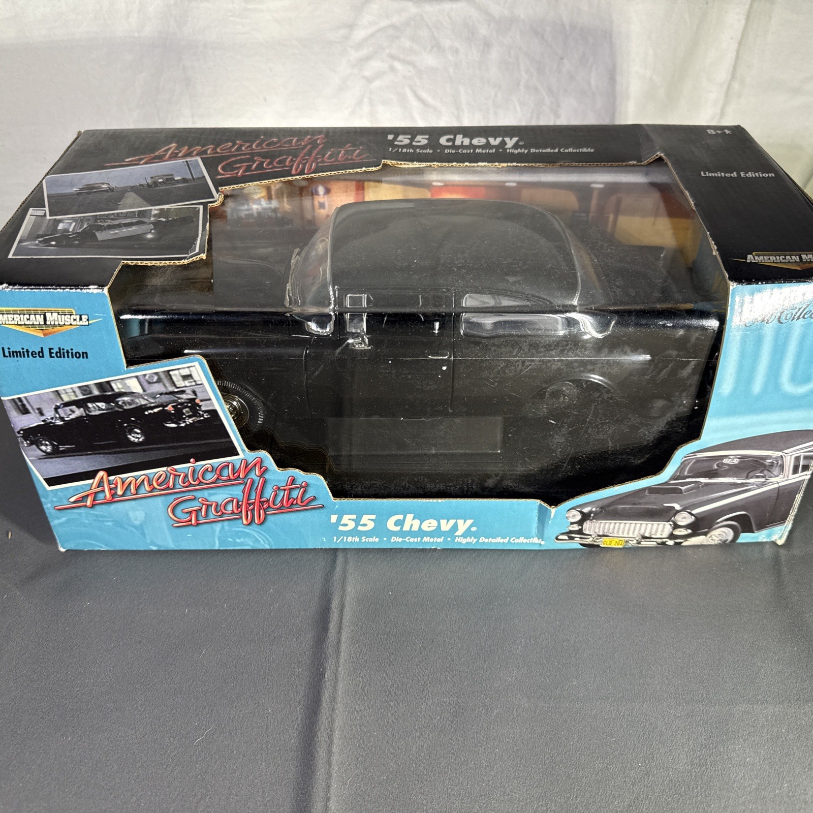 55 Chevy American Graffiti 1:18 Scale AMERICAN MUSCLE ERTL Die Cast NEW MIB