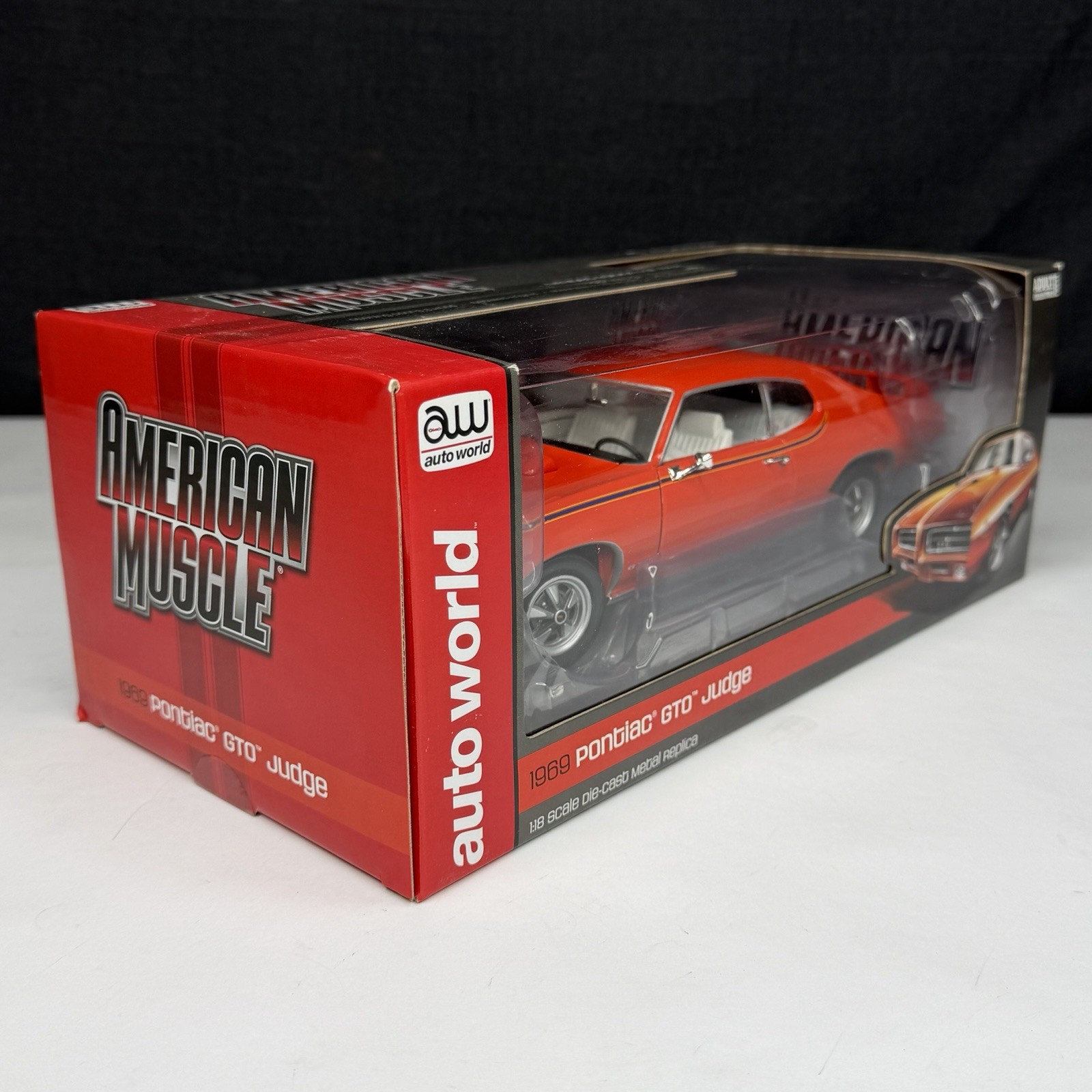 Auto World AW 1969 Pontiac GTO Judge Orange Limited /1000 1/18 Scale
