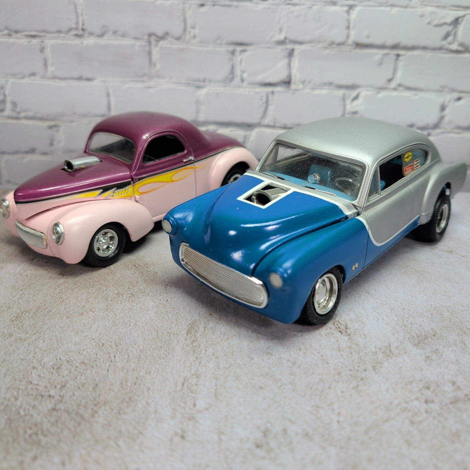 Built Custom Hot Rod Model Car Lot Willys Coupe & Chevy Drag Style