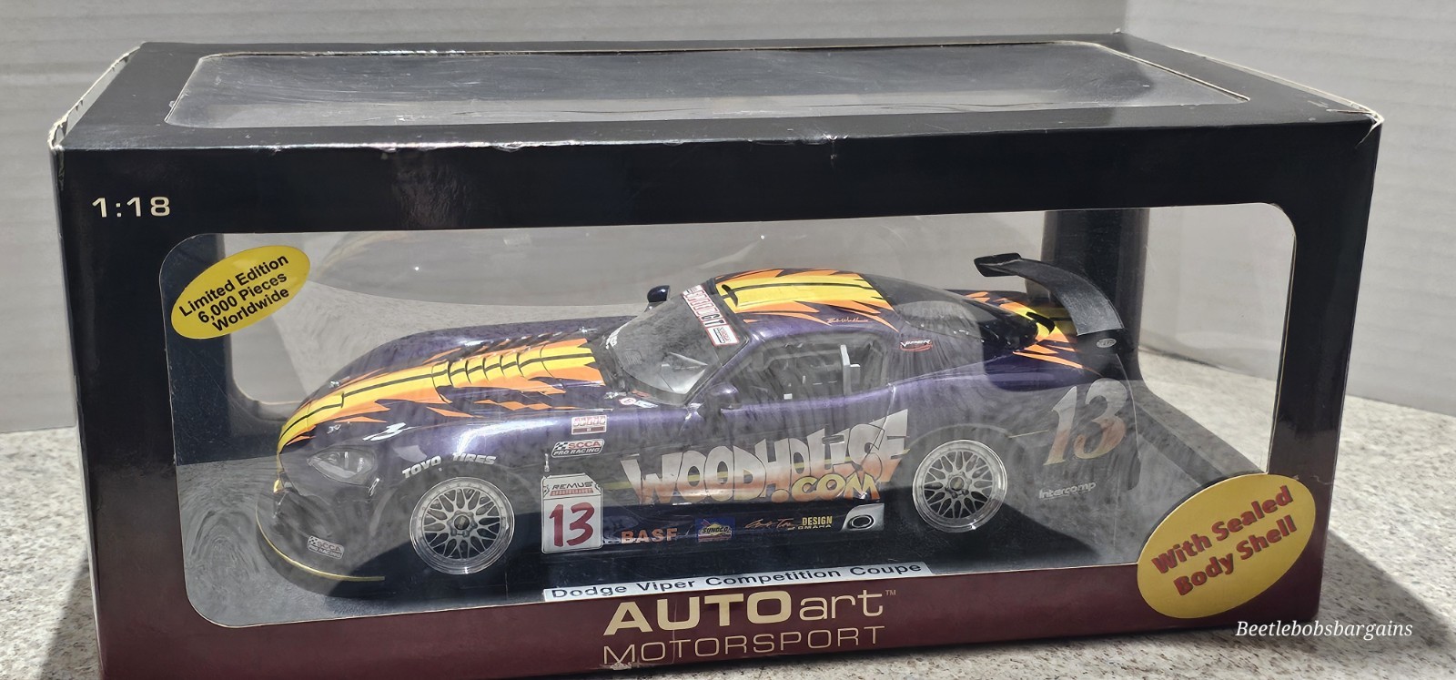 AutoArt Bob Woodhouse 1:18 Dodge Viper Comp Coupe #715/6000 With COA