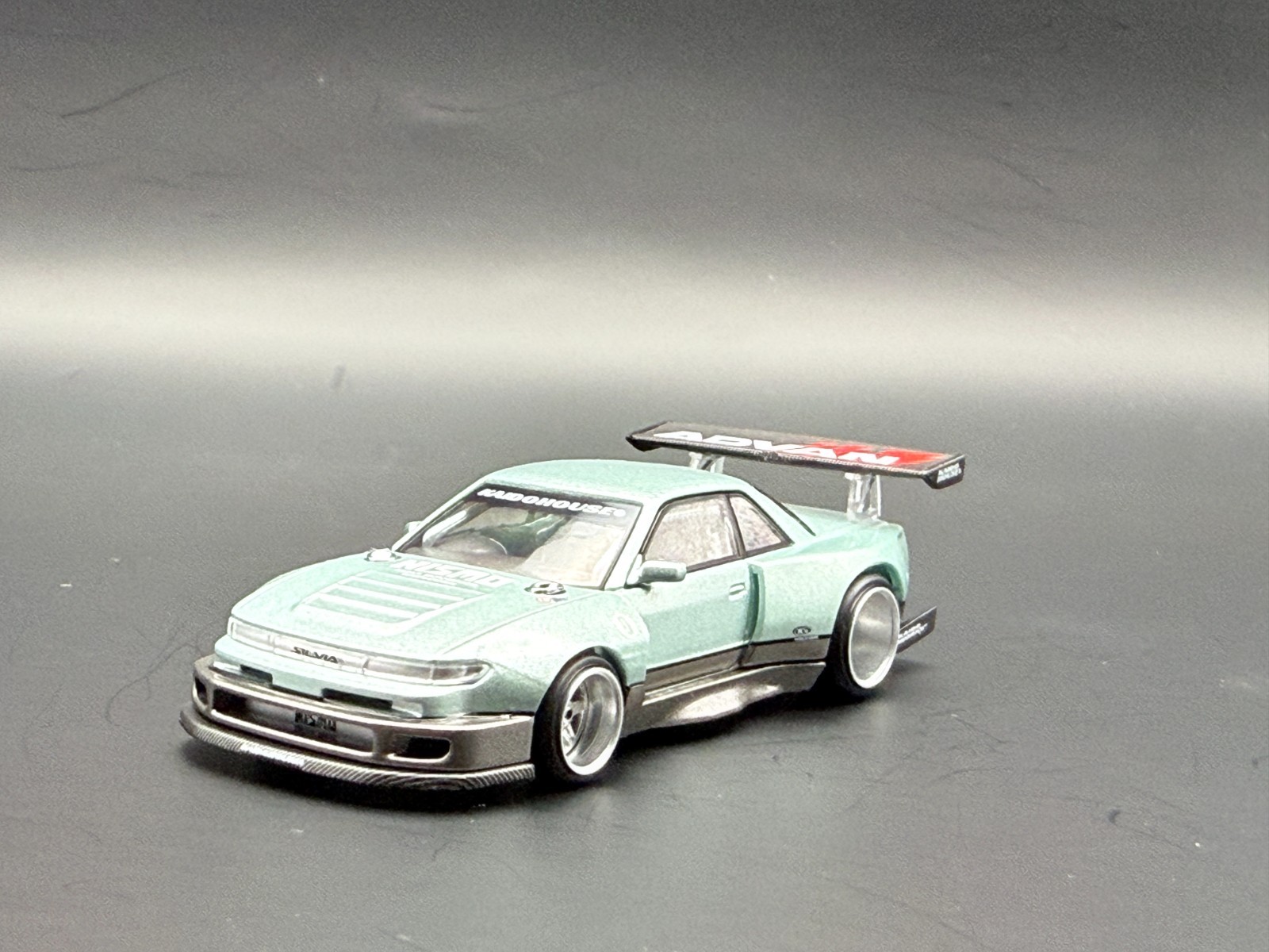 Kaido House x Mini GT Nissan Silvia S13R KAIDO WORKS V1 Sea Foam Green #232 1/64