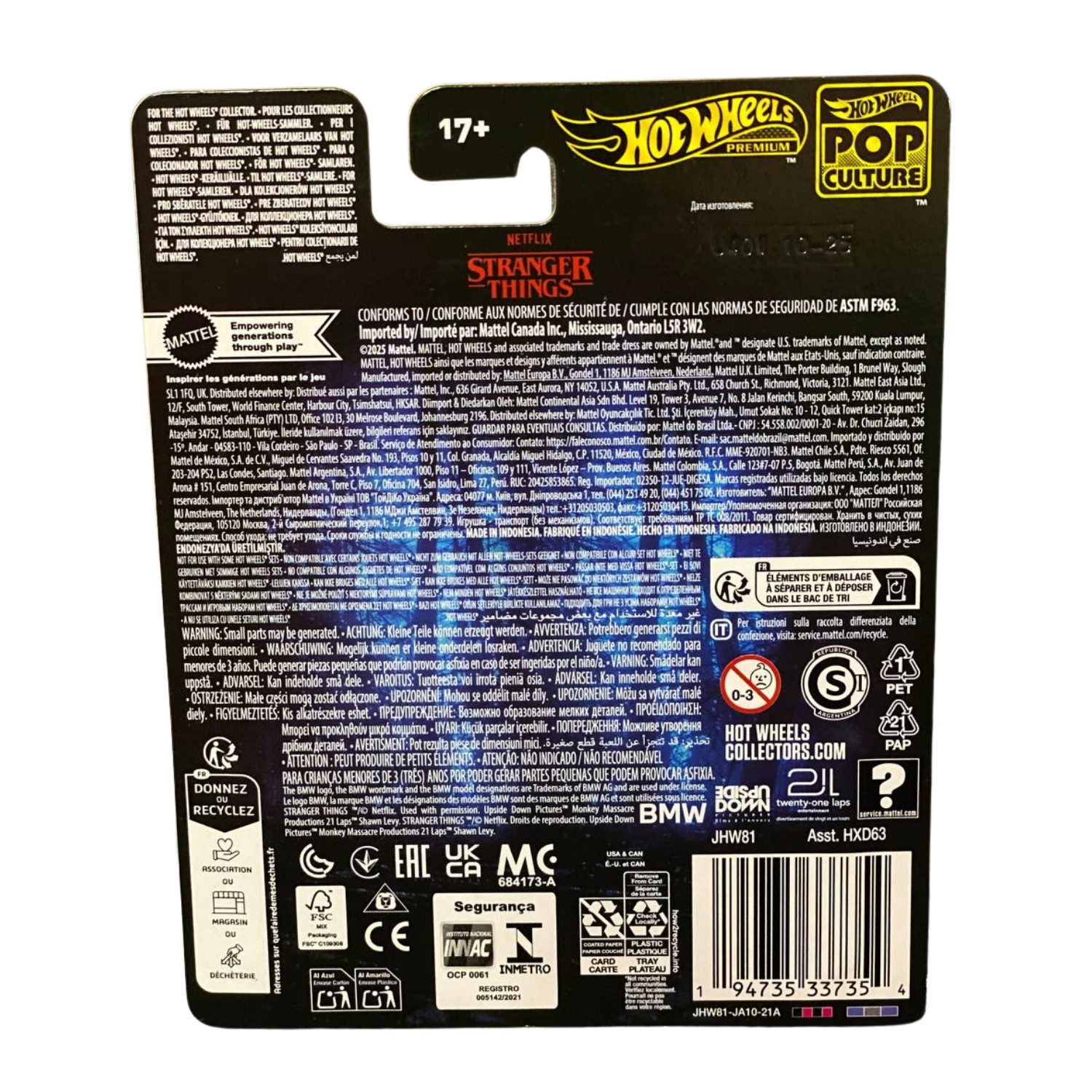 2026 Hot Wheels Premium Pop Culture 1983 Stranger Things BMW 733i – NEW