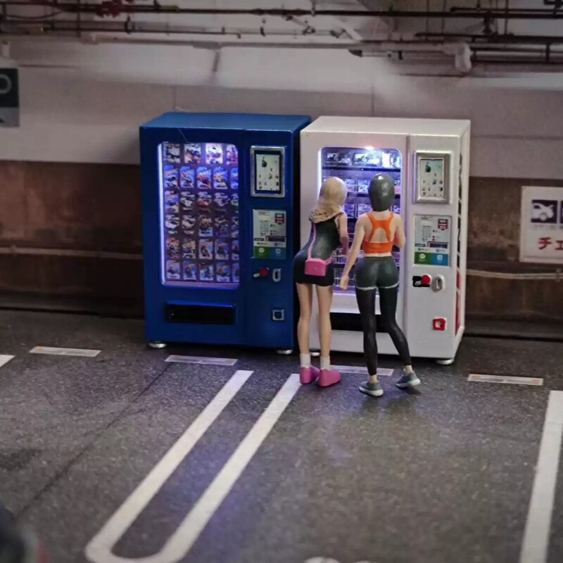 1/64 Diorama Vending Machine Model W/Light City Street Scene Display Accessory