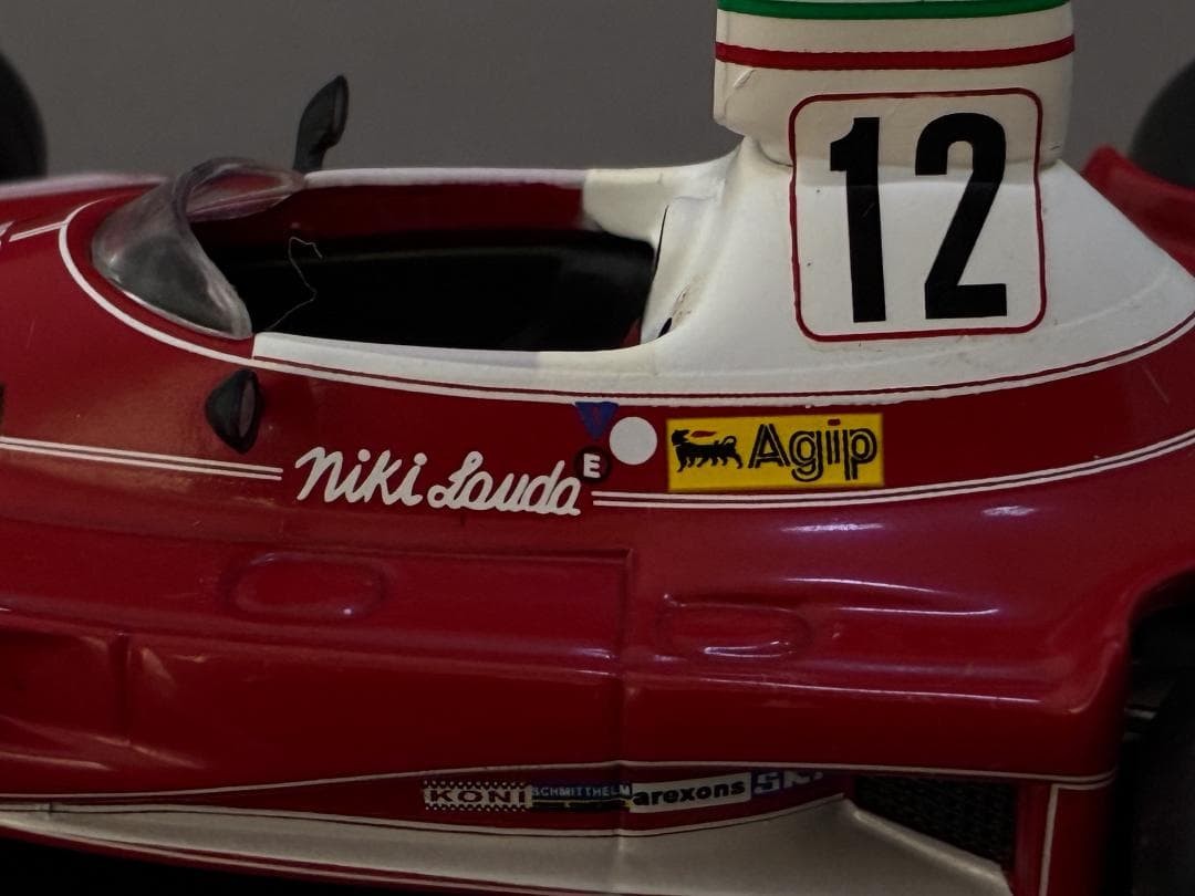 1/43 Ferrari 312T F1 model car, 11cm, detailed markings, used