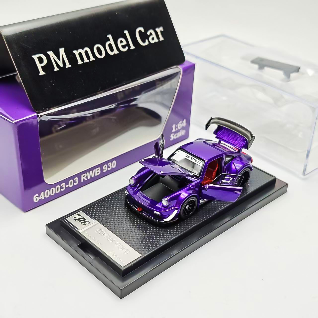 FG 1:64 Purple Porsche RWB 930 Sports Full Open Diecast Model Car Collection