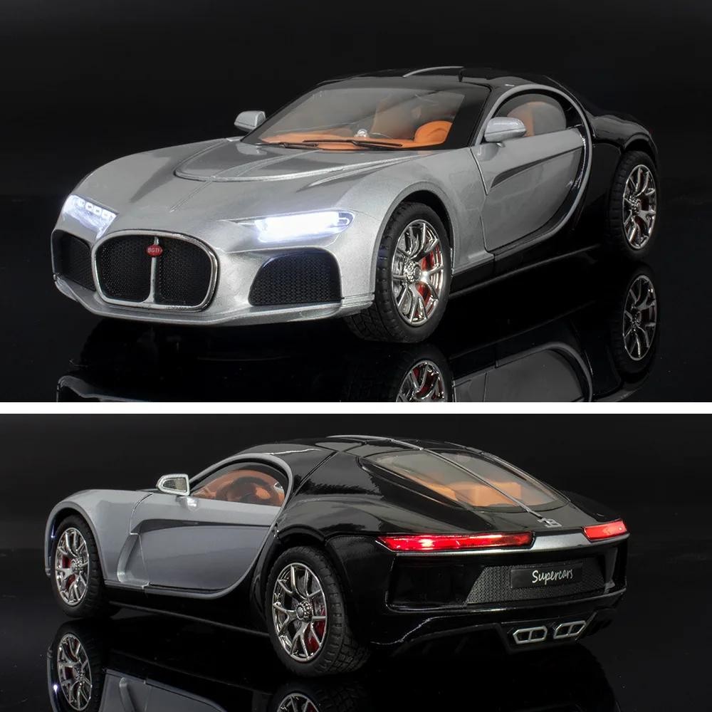 1:24 Bugatti Atlantic Diecast Model Car Metal Toy Sound Light Collectible Gift