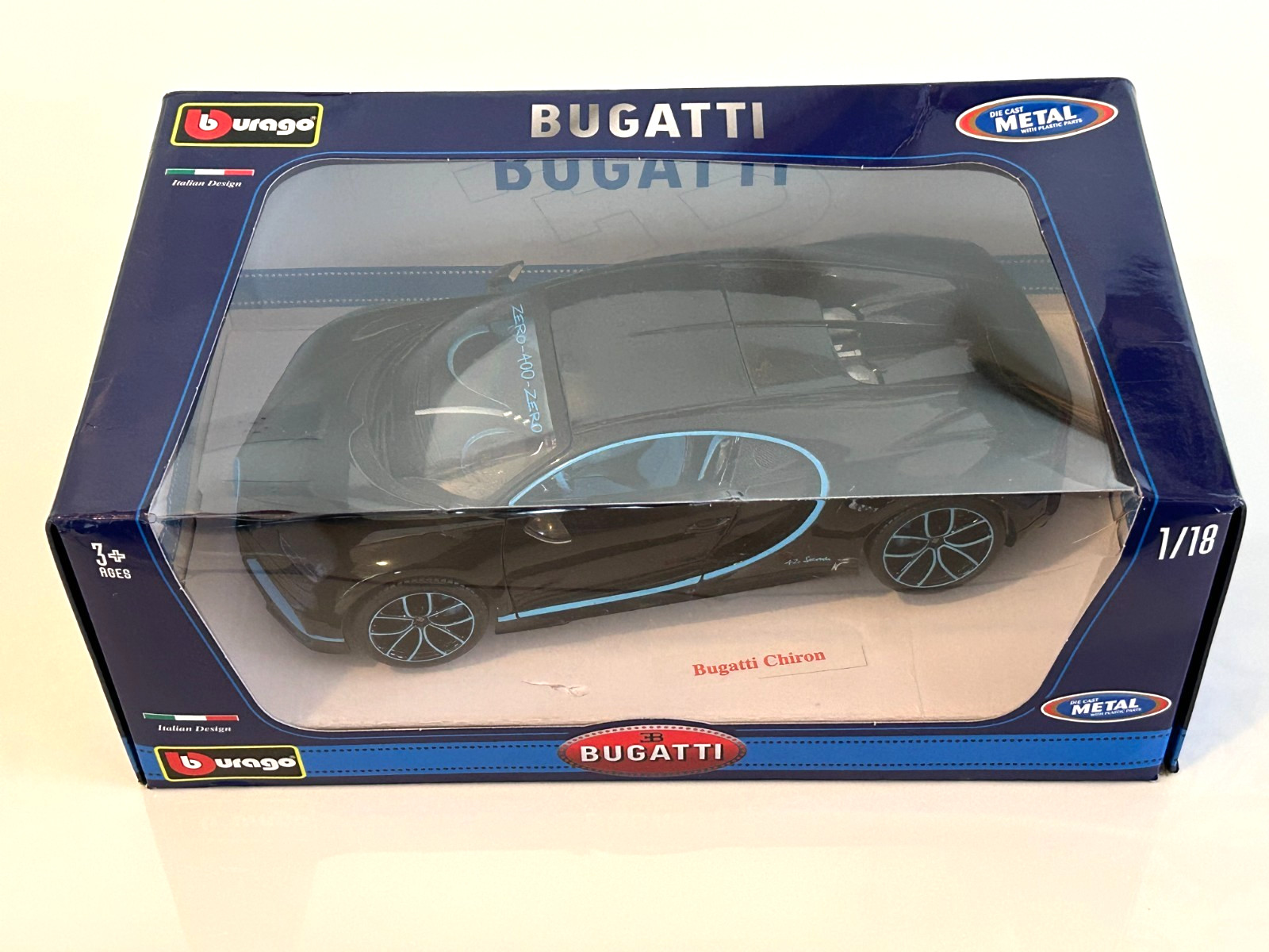 Bburago BUGATTI CHIRON Black Diecast Model Car 18-11040BK 1:18 Scale