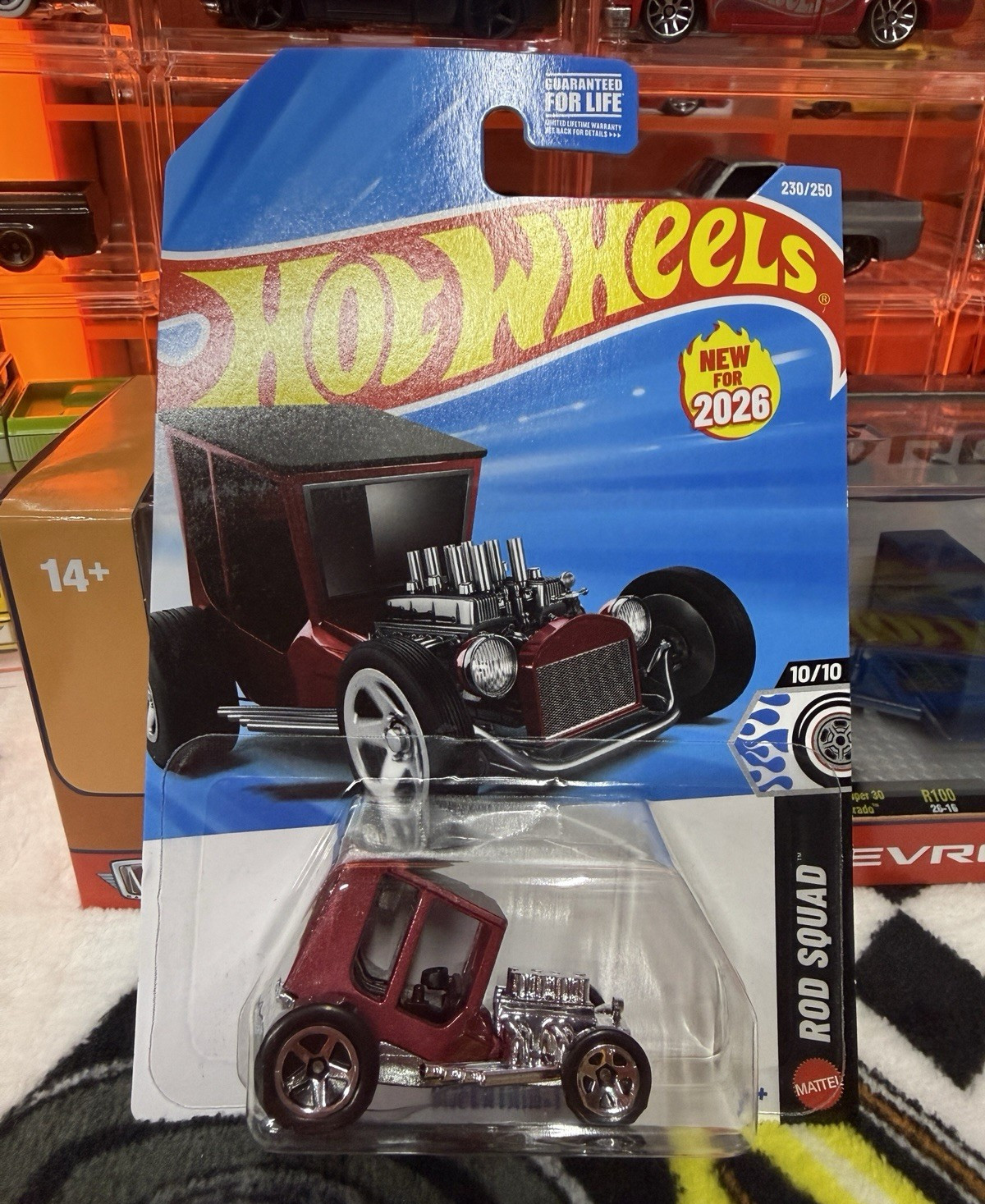 🔥L Case Hot Wheels Rod Squad Uncertain-T 2026 Red/Silver Diecast Car 1:64