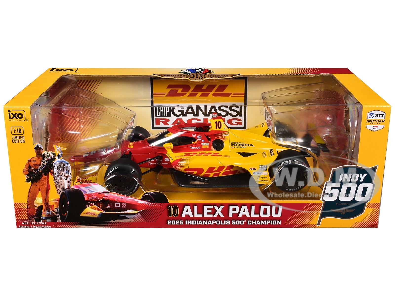 DALLARA INDYCAR #10 PALOU WINNER “INDY 500” (2025) 1/18 DIECAST BY IXO IND18031