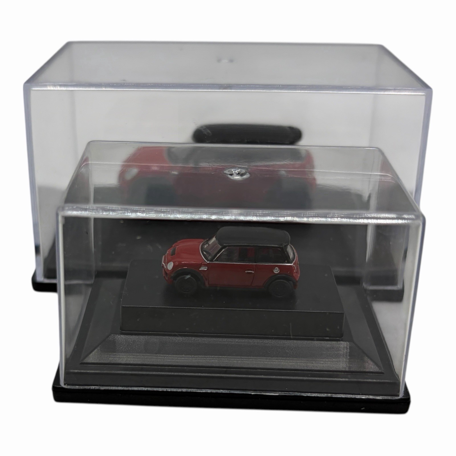 MINI Cooper S Hardtop R56 Chili Red with Black Roof Diecast car Pair of Two