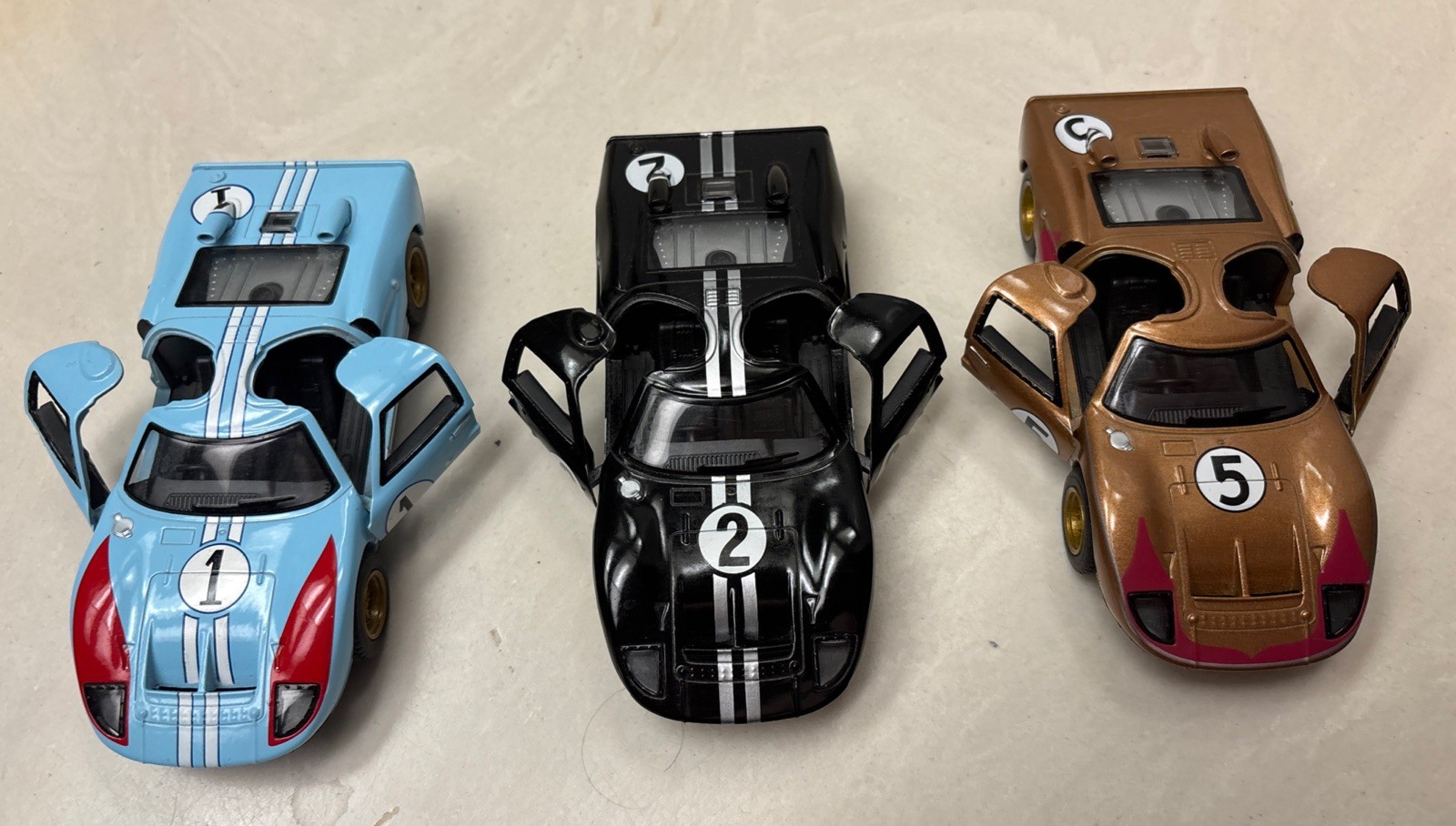 Lot Of 3 Kinsmart GT40 LeMans 24 Hours Ford Win pullback 1/32 Diecast #1,#2,#5
