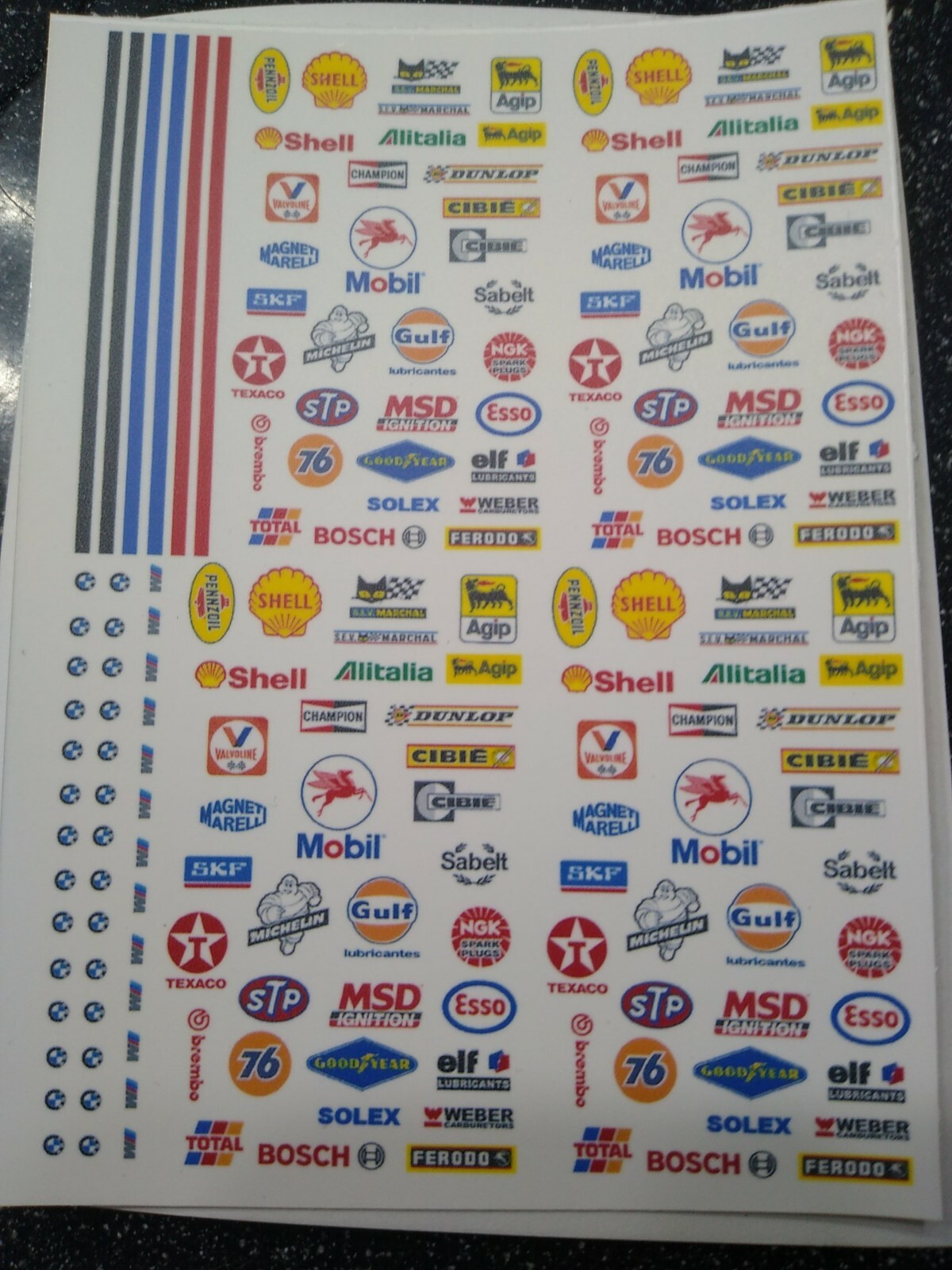 RACING WHITE BACKING! WATER-SLIDE DECALS FOR HOT WHEELS,1:64 MADE IN USA!