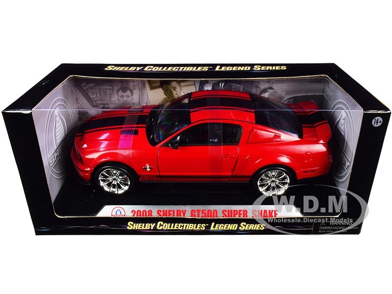 2008 FORD SHELBY MUSTANG GT500 SUPER SNAKE RED 1/18 SHELBY COLLECTIBLES SC313