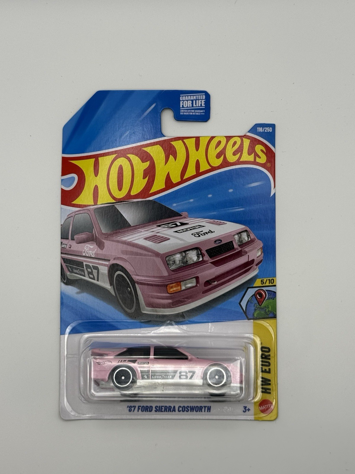 HOT WHEELS ’87 Ford Sierra Cosworth Pink HW Euro JJM19 2026