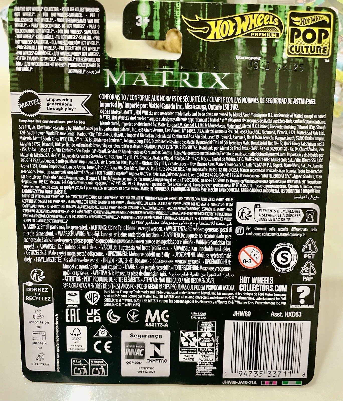Hot Wheels Premium Pop Culture 3 cars Batman The Animated Series Rugrats,Matrix