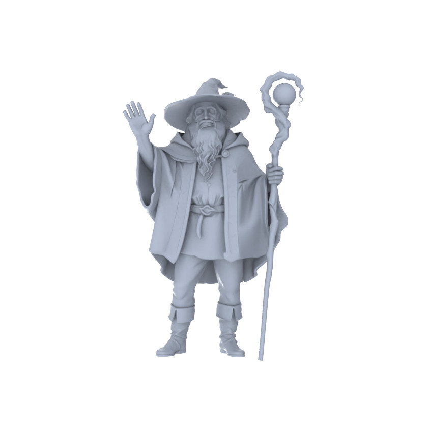 LYGR 075 MRY-SFW 075 Medieval Steampunk Mage Resin Wargame Figure