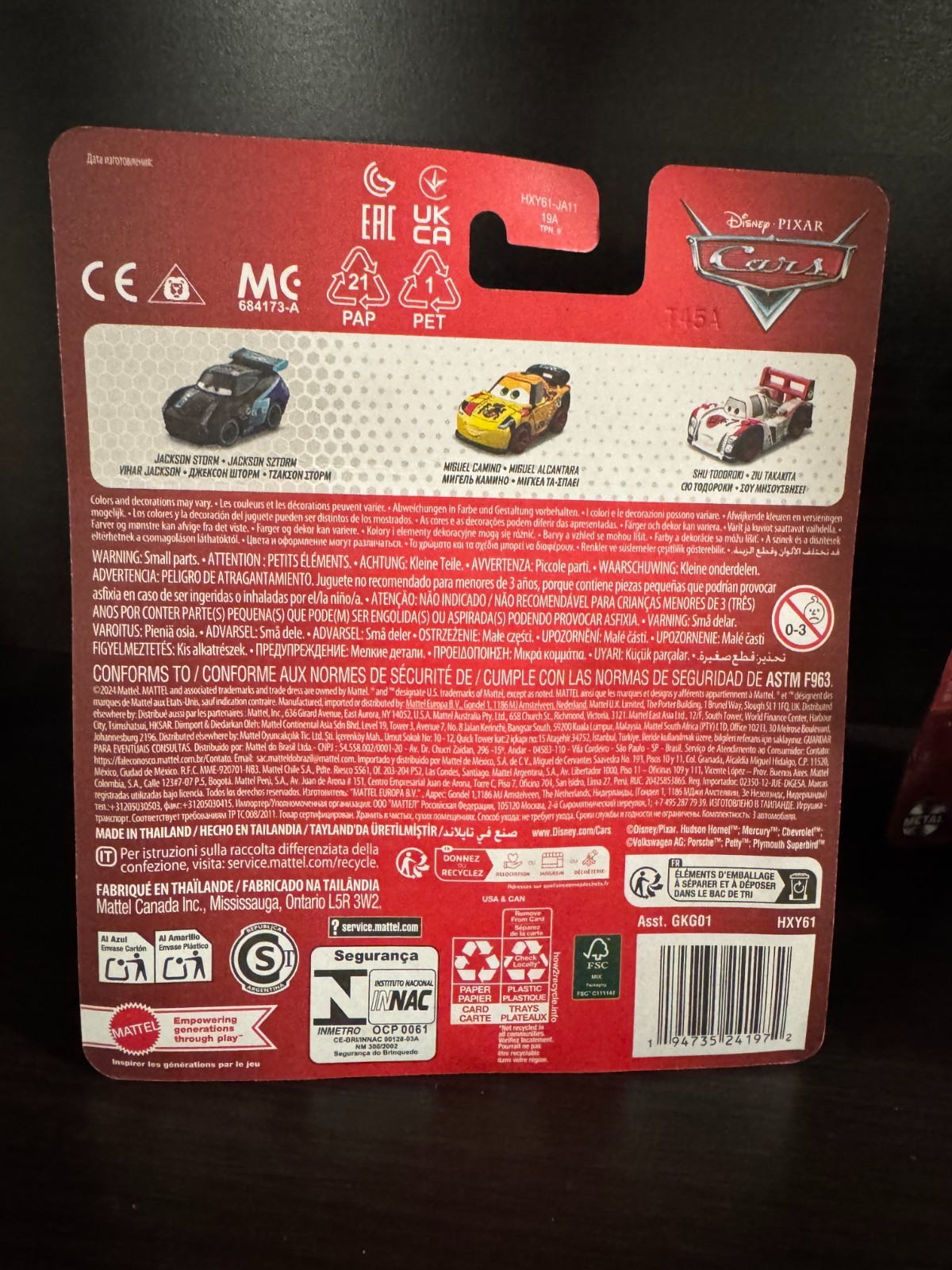 Disney Pixar Cars Mini Racers 3 Pack NEW Sealed Lightning Mater DJ Snot Rod Shu