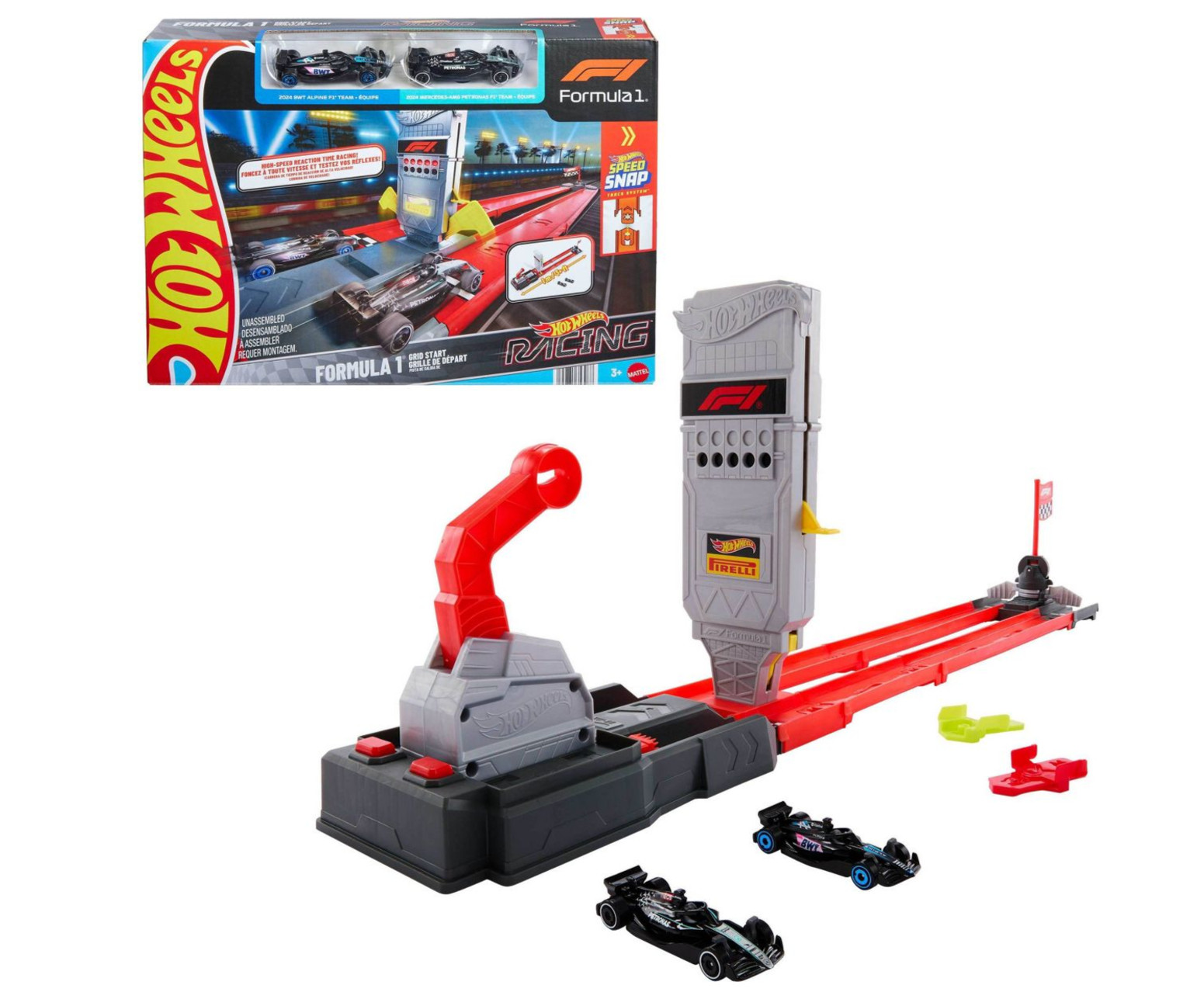 Hot Wheels Racing Formula 1 Grid Start Track Set + 2 F-1 Cars SEALED & BRAND NEW