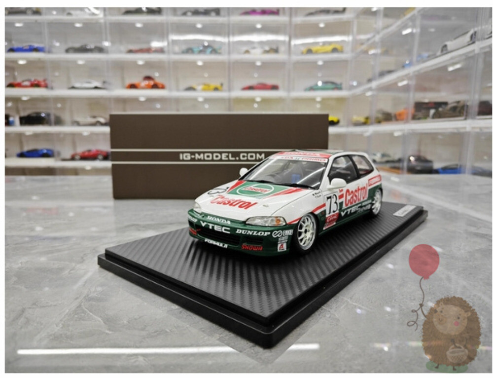 IG 1/18 Honda CIVIC EG6 #73 Resin model Diecast Model Car Simulation Boys Gifts