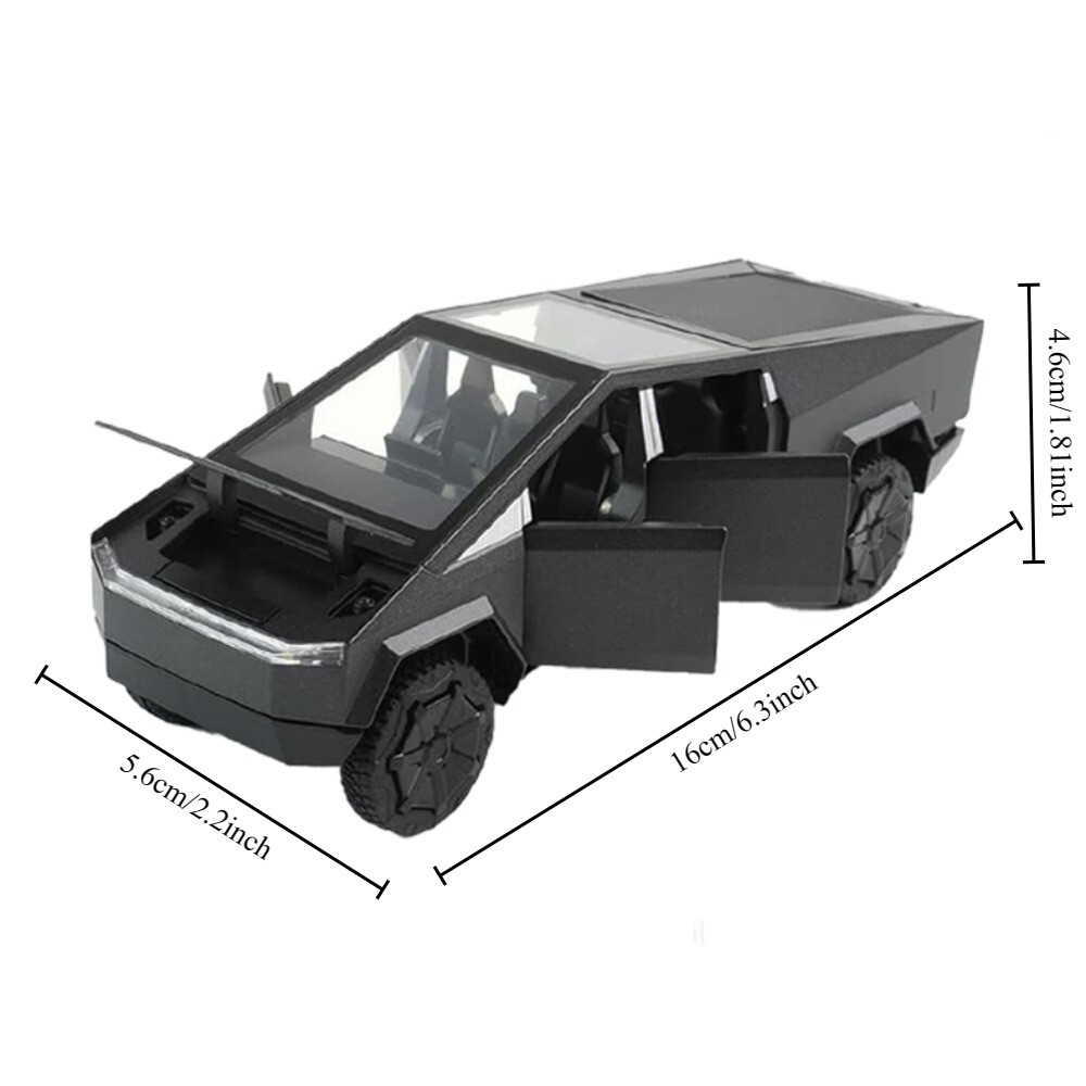 1/32 Scale Tesla Pickup Truck Alloy Car Model Diecast Metal with Sound Light
