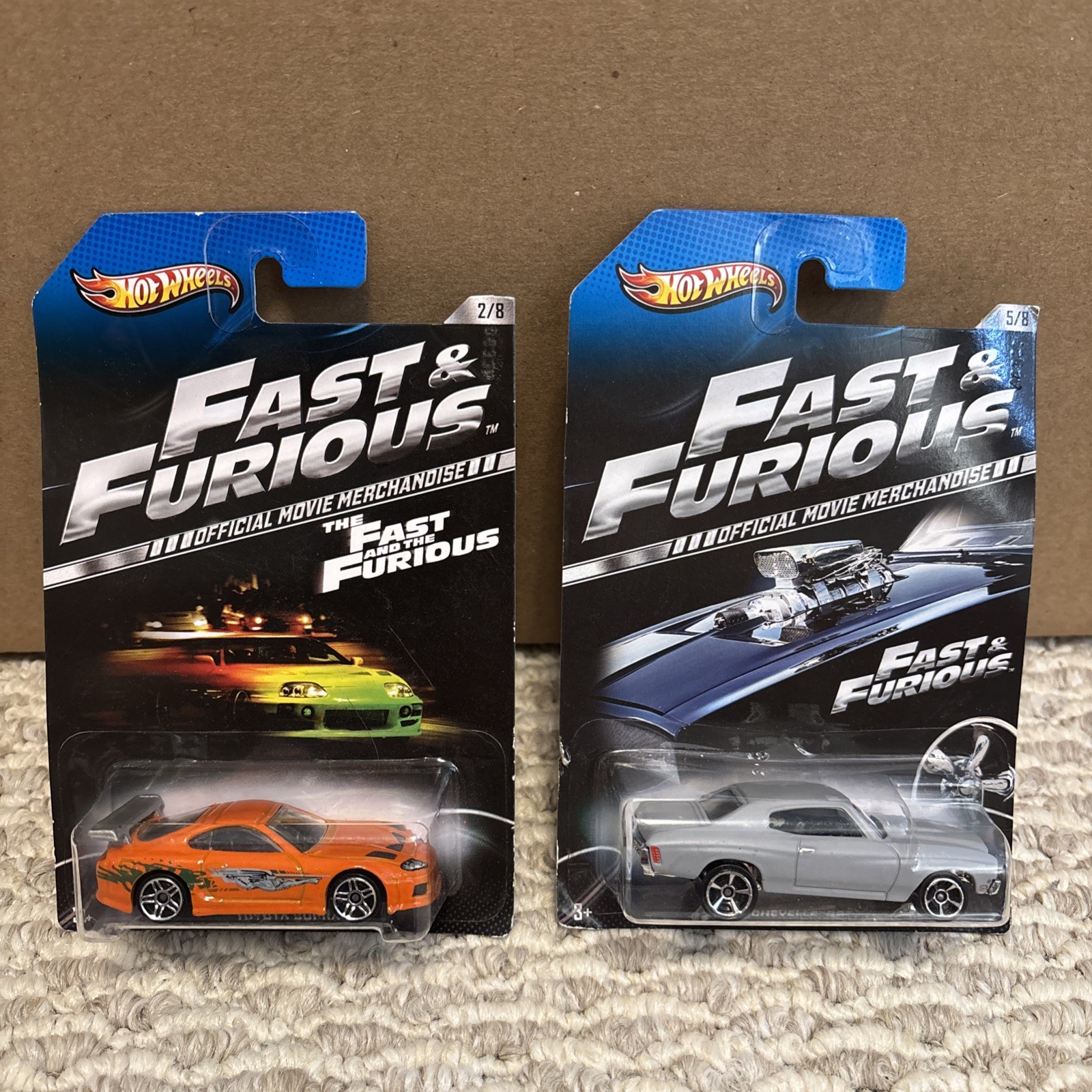 Hot Wheels 2012 Fast & Furious Lot of 2 Supra, Chevelle. Excellent condition