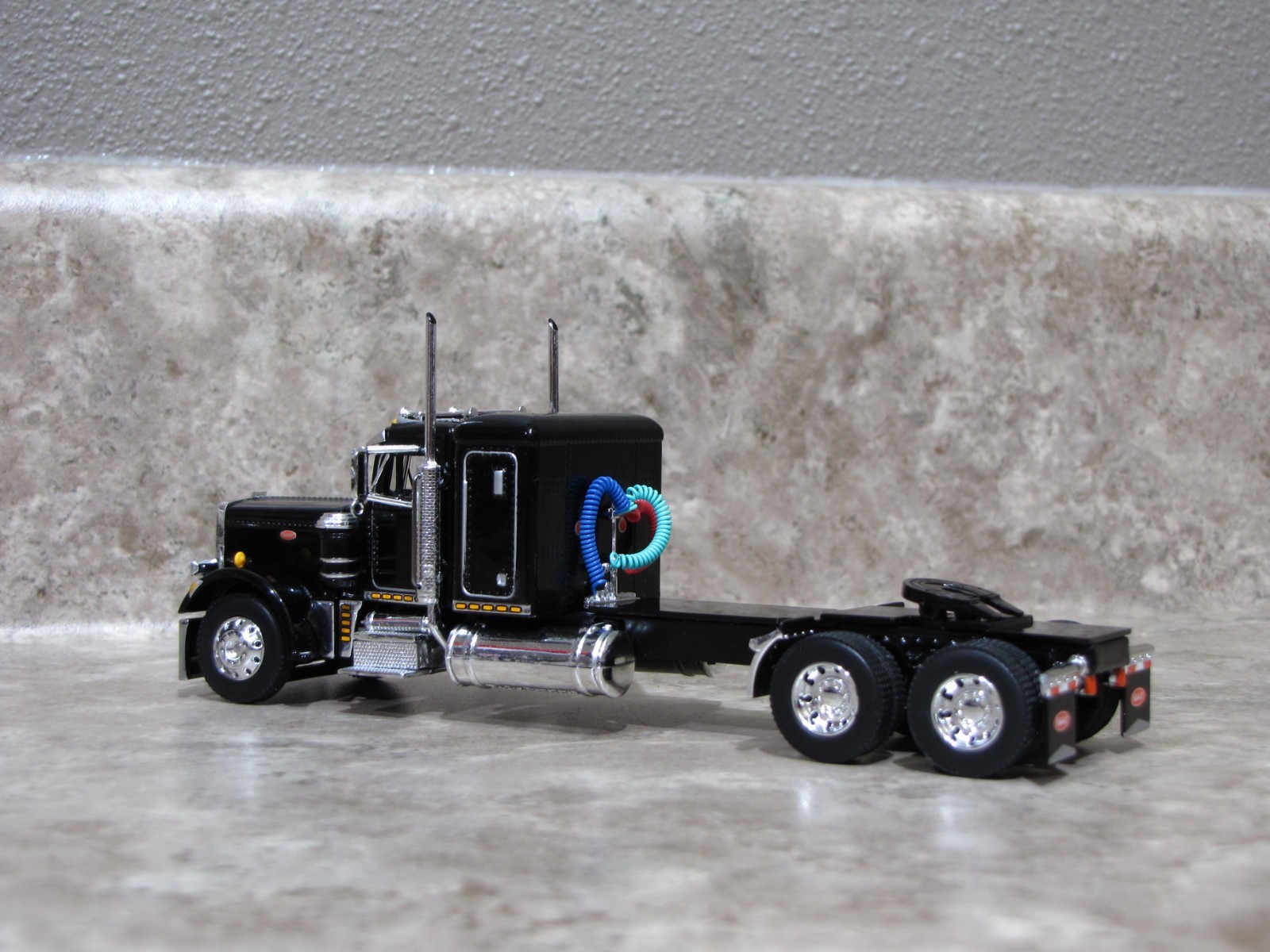DCP 1/64 Black Peterbilt 359 Semi Truck Farm Toy
