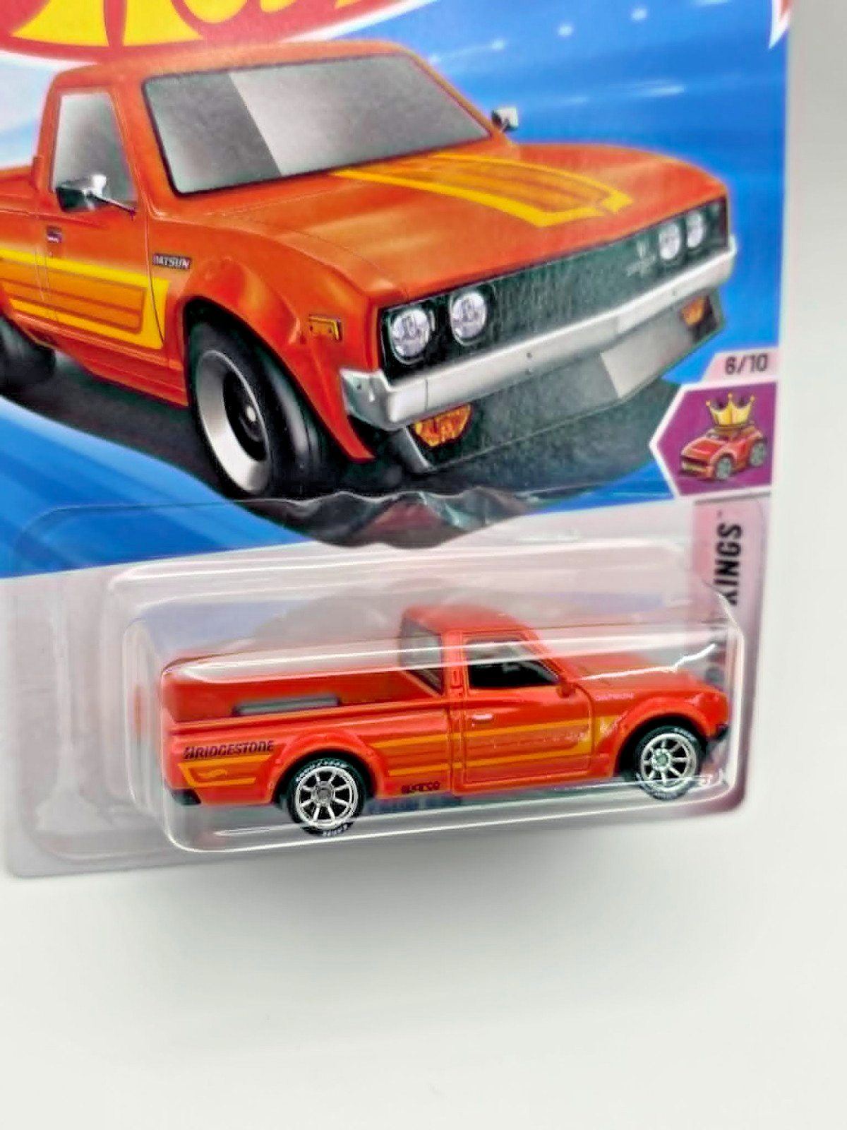 Hot Wheels Datsun 610 Truck Watanabe style wheels Real Riders wheel swap
