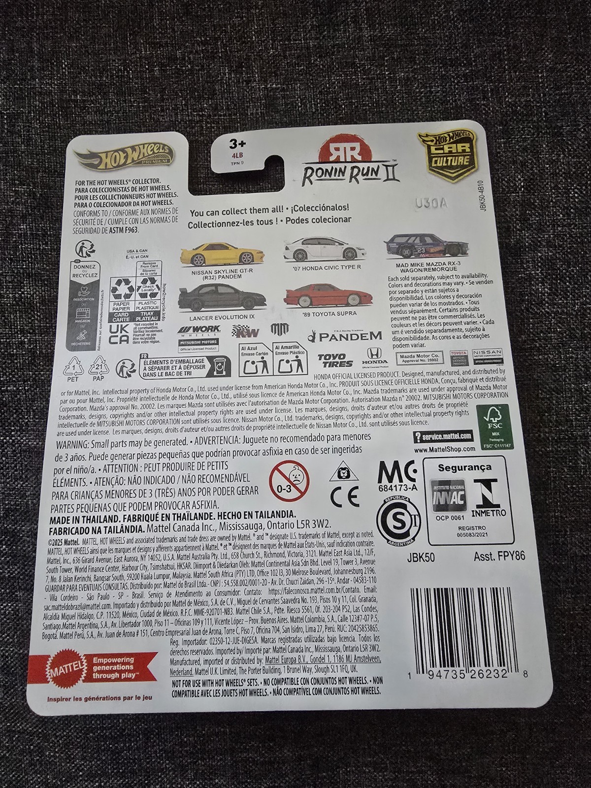 2025 Hot Wheels Premium CC Ronin Run 2 Case M ’89 Toyota Supra