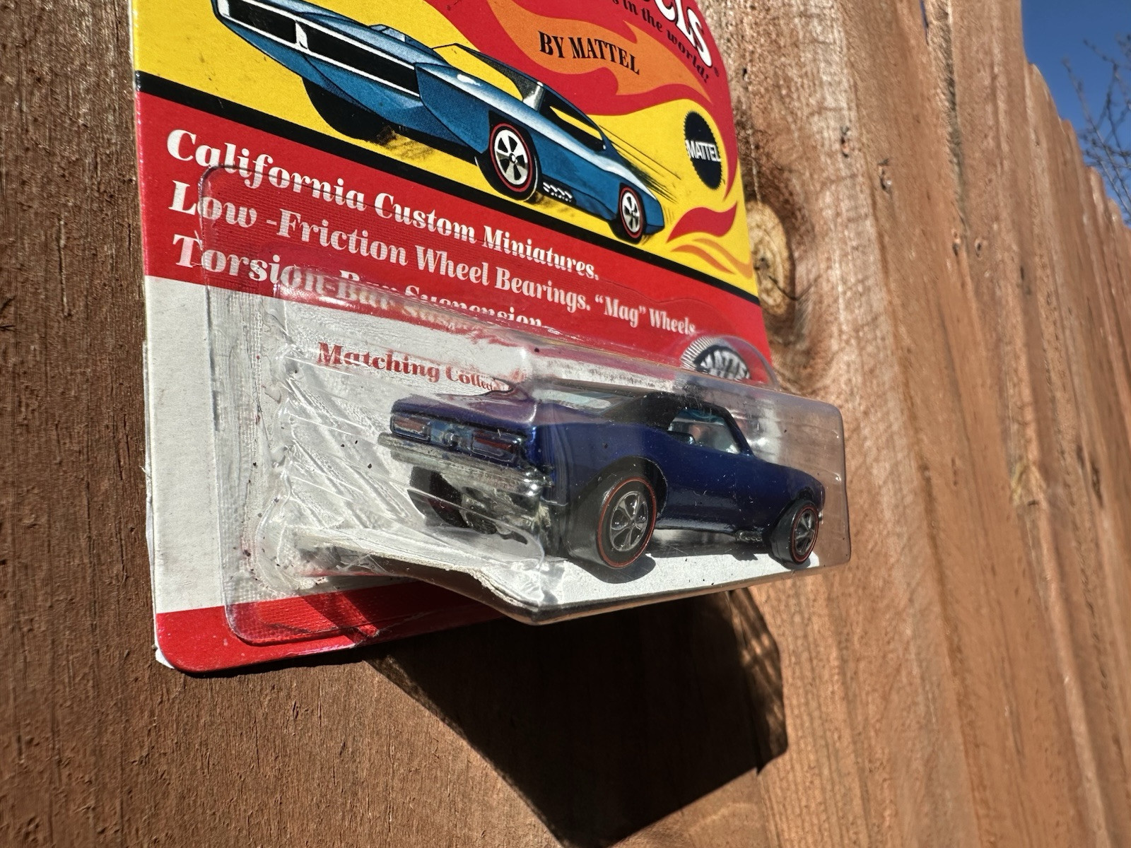 hot wheels 67 camaro Redlines Restoration/ Custom Build Blue W/ Blister & Button