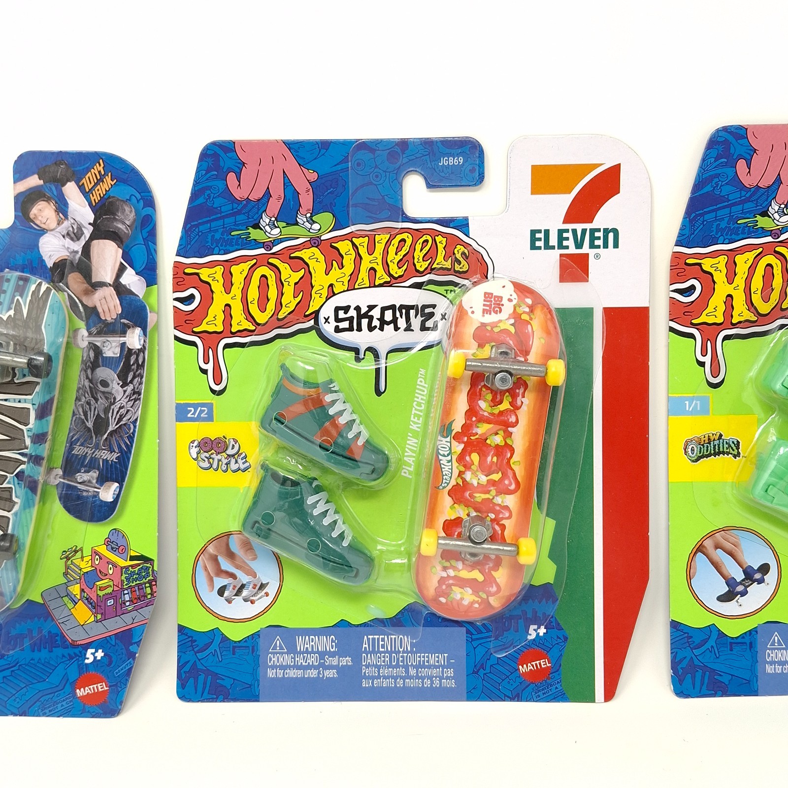 Hot Wheels Skate Tony Hawk Fingerboard Lot of 3 Skateboards 7-11 – New