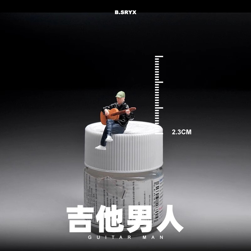 1/64 Scale Drum Kit Band Singer Guitar Player Miniature Figure Model Scene Props