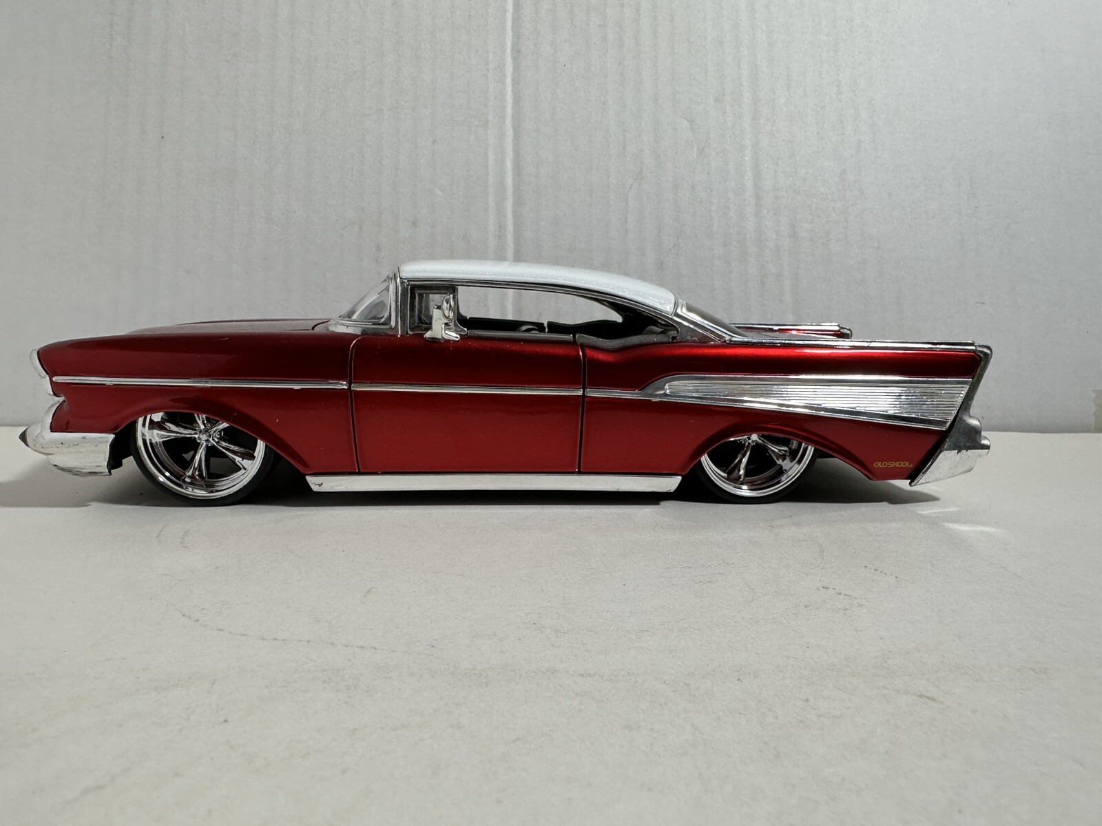 JADA DUB CITY 1957 CHEVY BEL AIR CANDY RED 1:24 DIECAST MODEL CAR NEW NO BOX