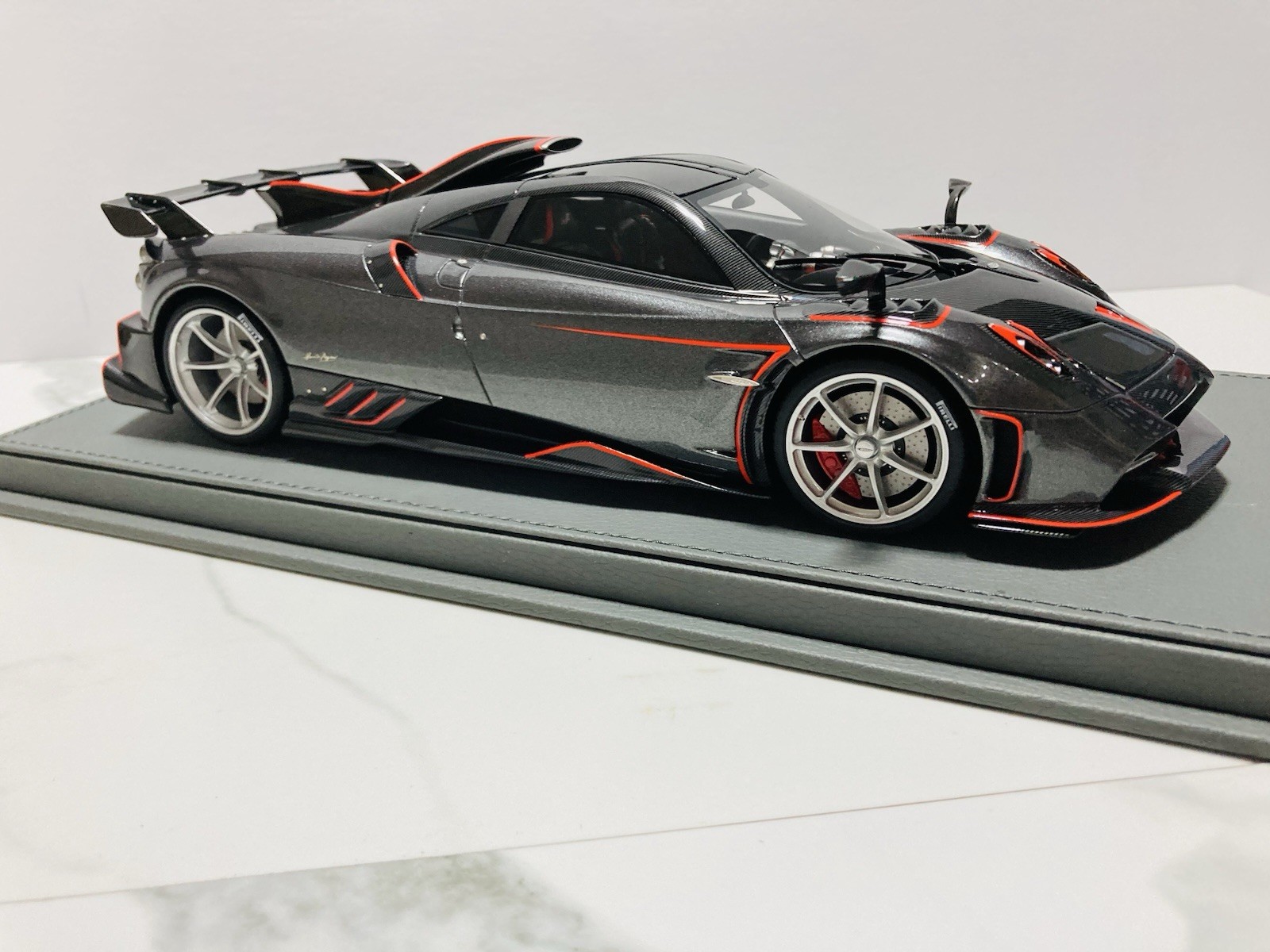 1:18 BBR, 2020 Pagani Imola, Dark Gray w/red accents