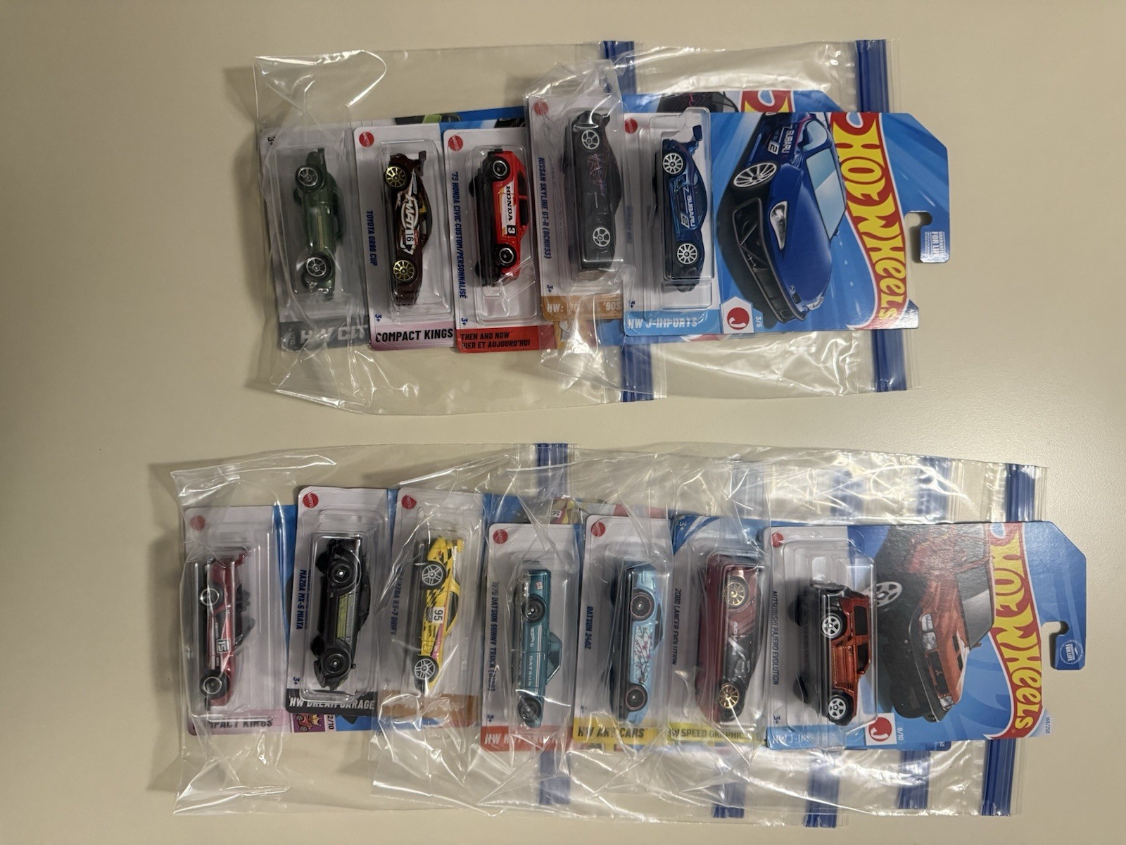 Hot Wheels JDM Imports Lot 12 Cars Mazda Toyota Honda Nissan Mitsubishi Datsun