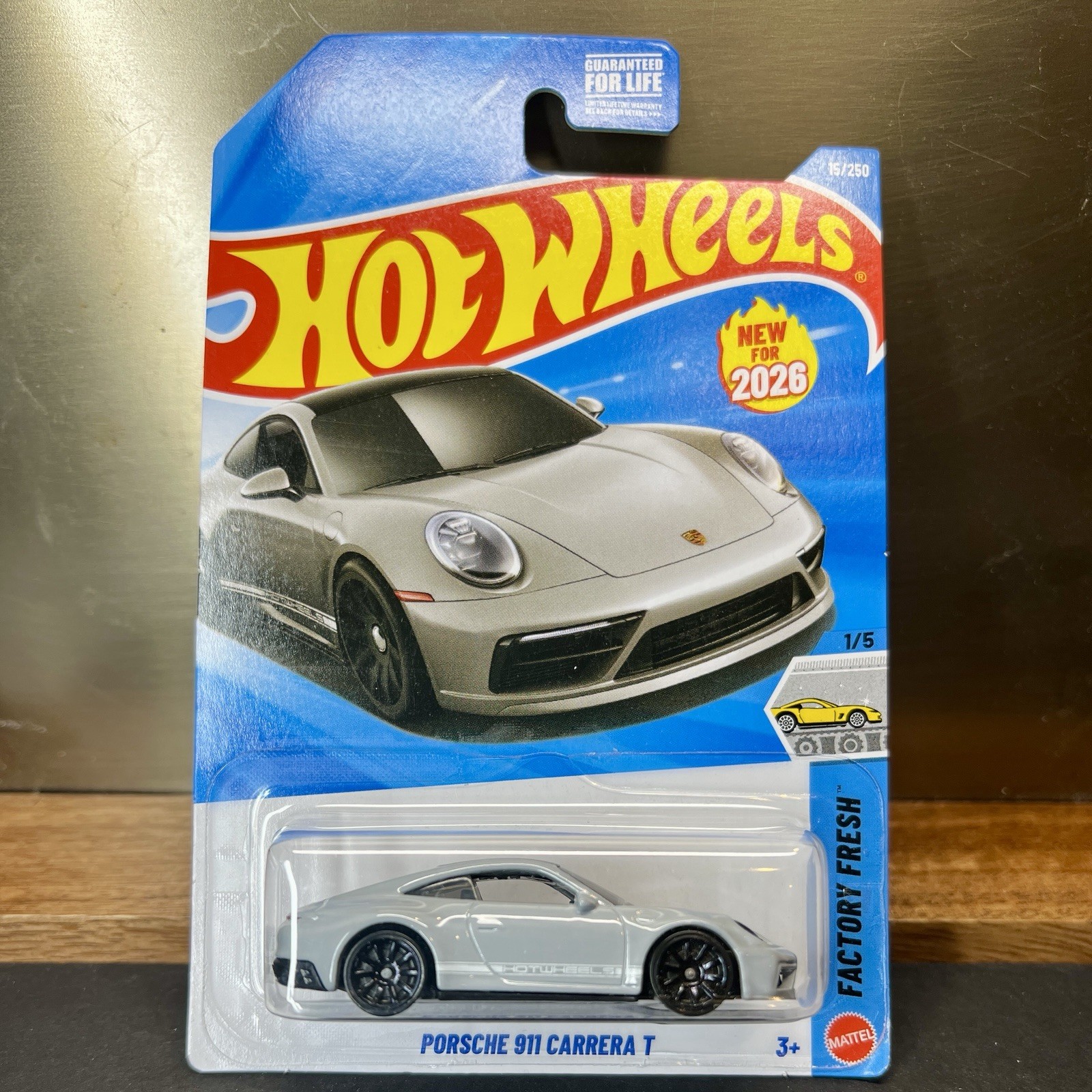 Hot Wheels 1:64 Factory Fresh Porsche 911 Carrera T Silver Black Diecast Car