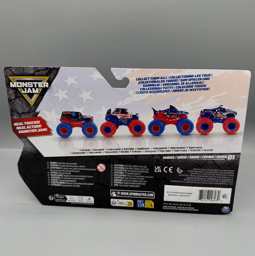 Monster Jam Grave Digger vs JCB Digatron Stars & Stripes 2025 Walmart Exclusive