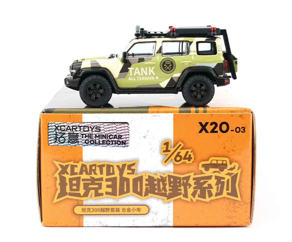XCARTOYS 1:64 Tank 300 Forest Camp Sports ORV SUV Model Diecast Metal Car