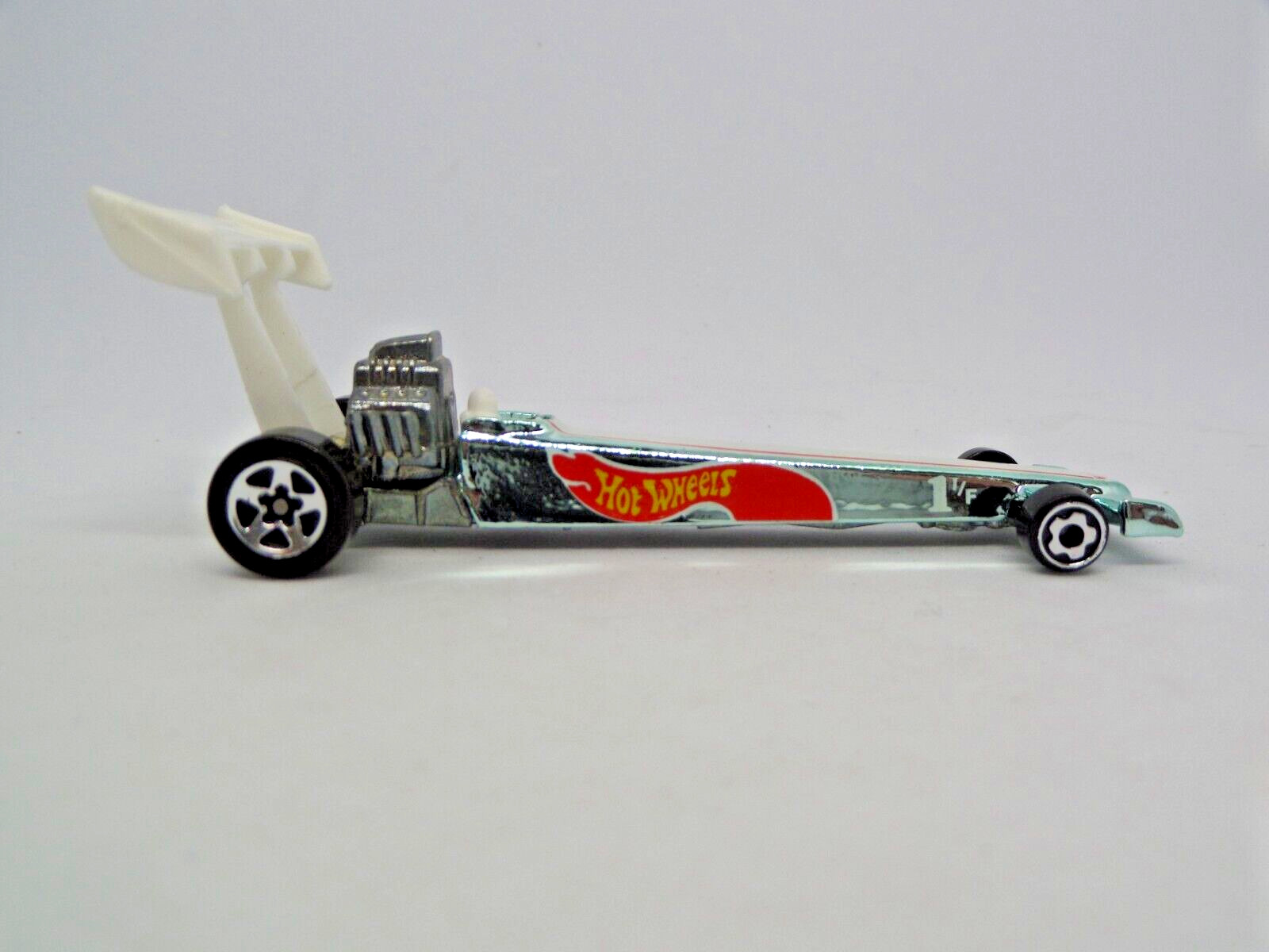 Hot Wheels Top Fuel Dragster Drag Car 1 T/F Blue Chrome Race Car 92′ Wood LOOSE