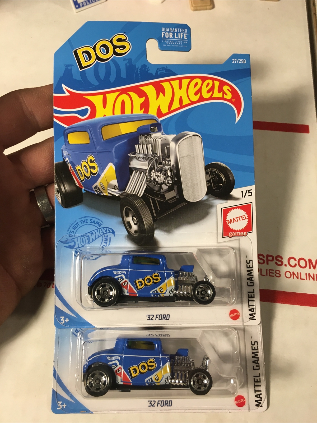 Hot Wheels 2021 Mattel Games ’32 Ford DOS Blue Lot Of 2 Free Box Ship (64)