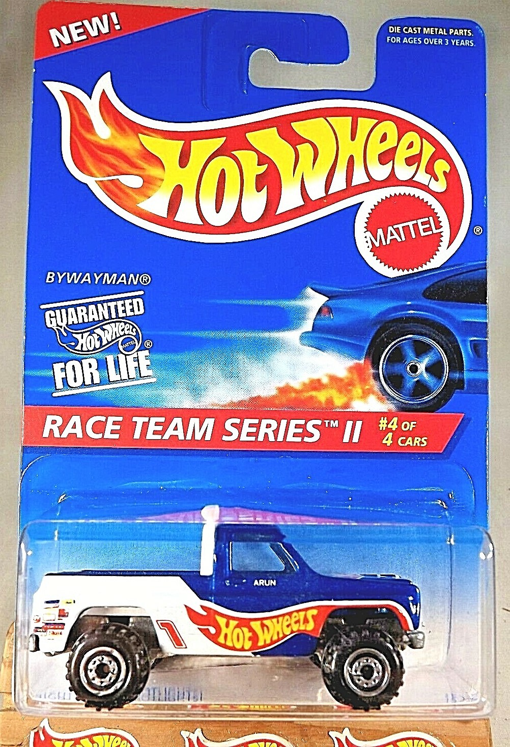 1996 Hot Wheels #395 Race Team Series II 4/4 BYWAYMAN Blue w/Chrome CT Sp Wheels