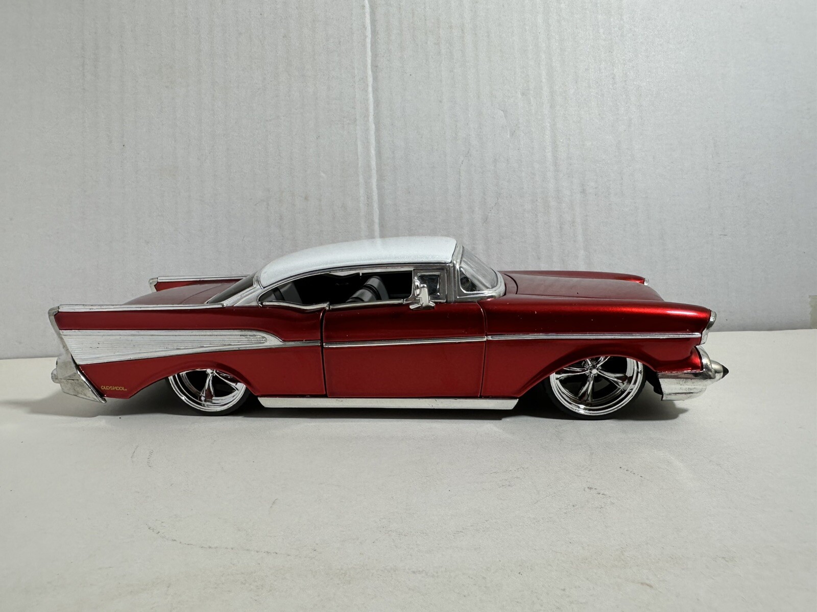 JADA DUB CITY 1957 CHEVY BEL AIR CANDY RED 1:24 DIECAST MODEL CAR NEW NO BOX